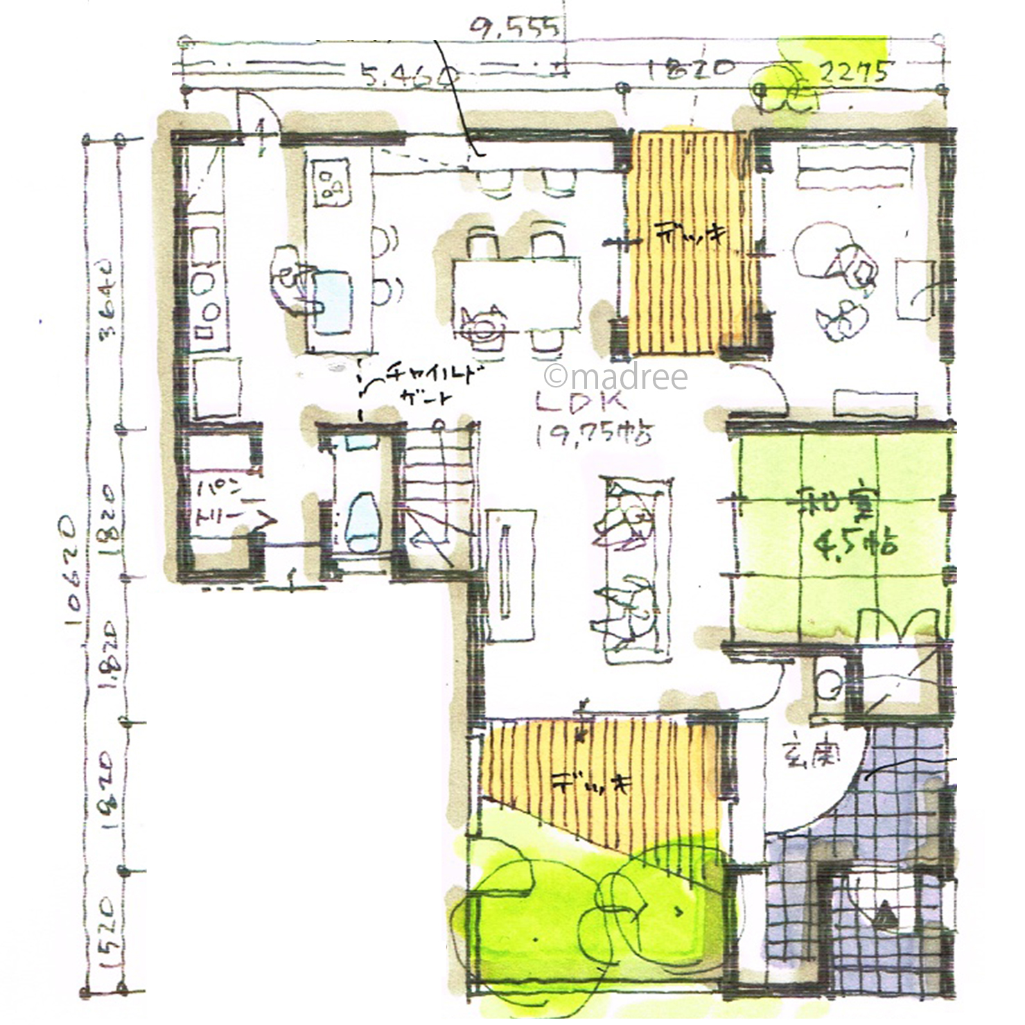 シンプルで使いやすい家事動線と日当たりの良い明るい家