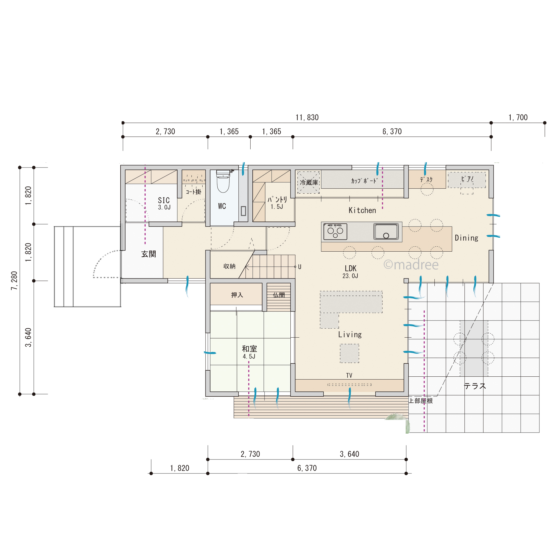 シンプルな家事動線と居心地良い2つのリビングで快適に暮らせる家