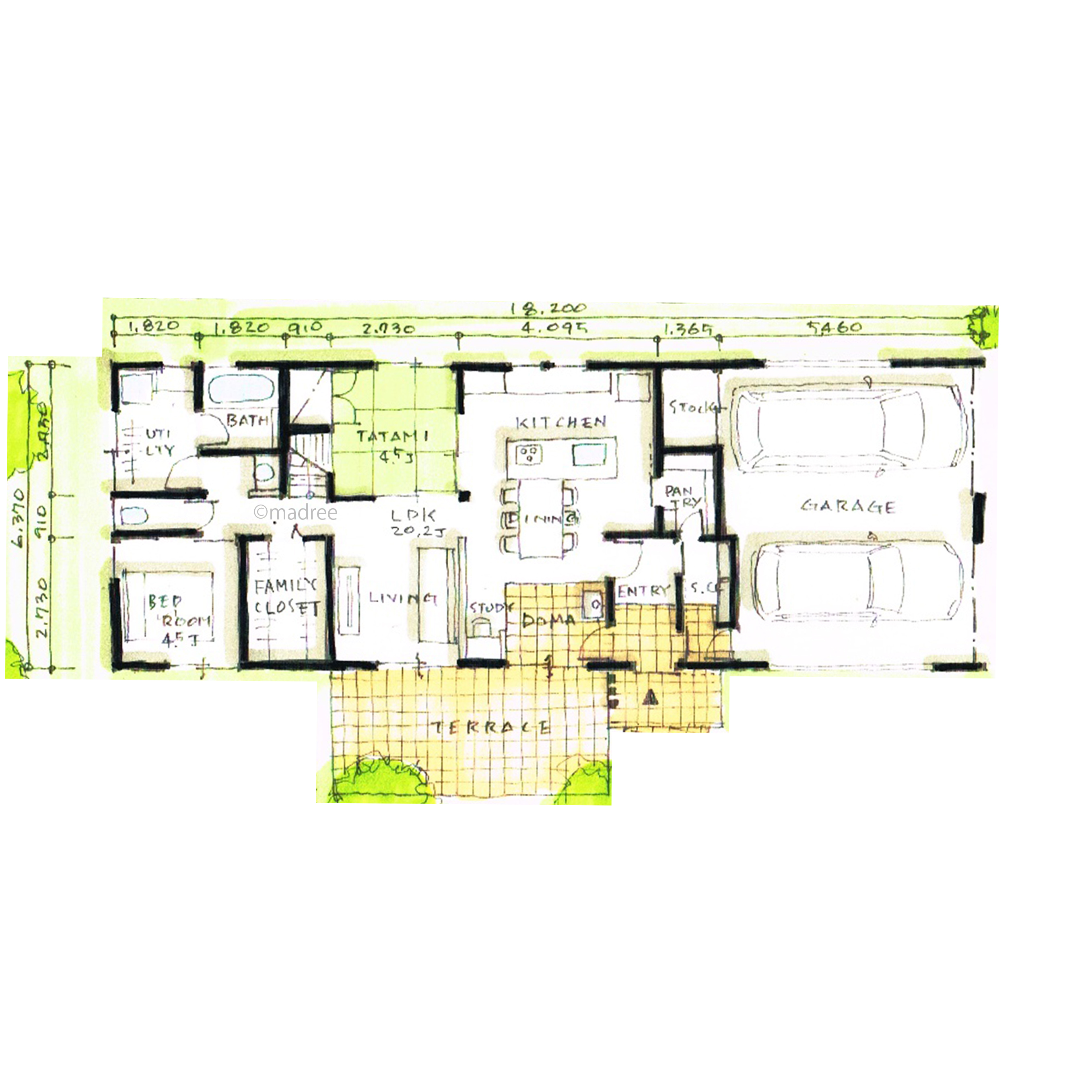 家族が心地良く過ごせるスペースをコンパクト且つ機能的にまとめた間取り