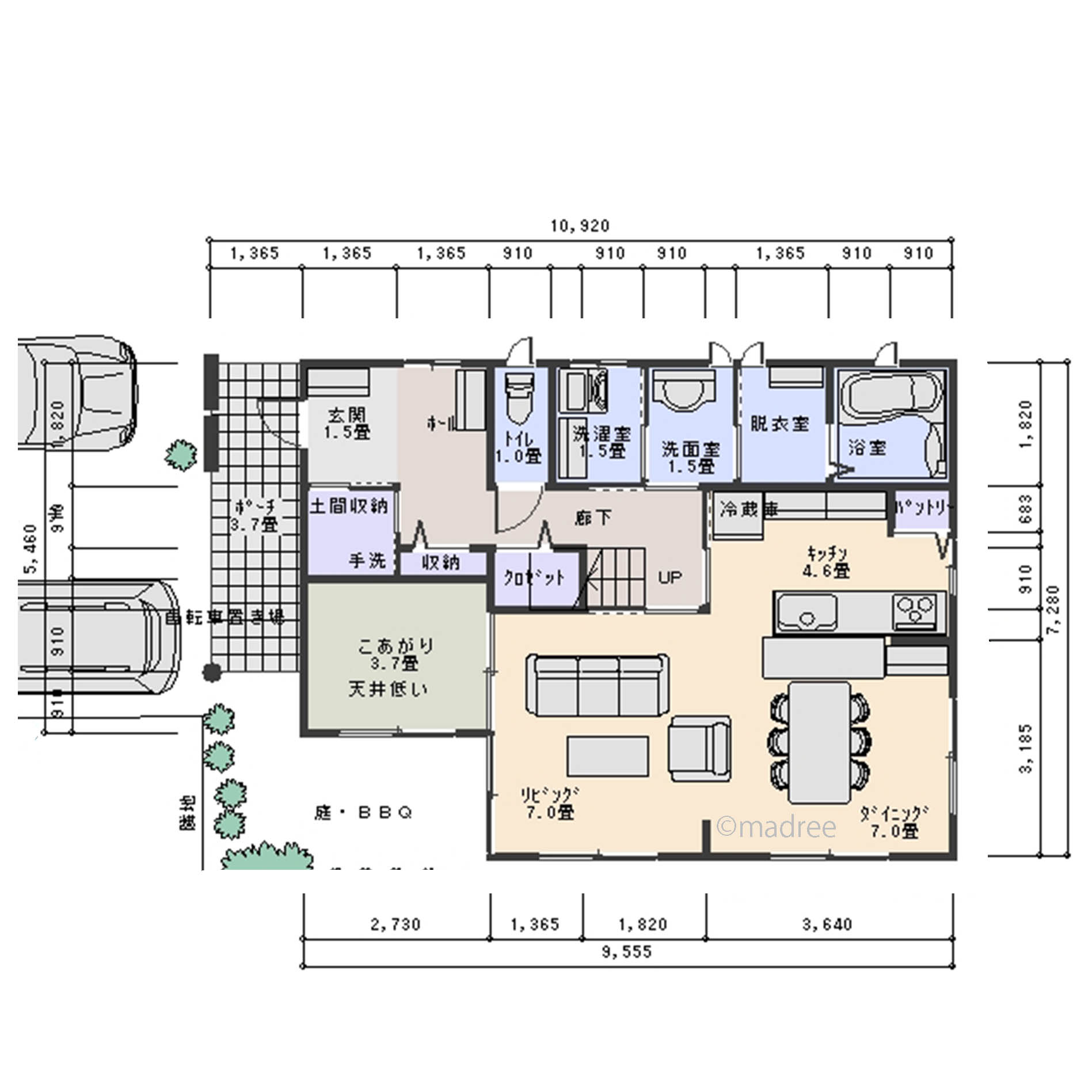 暮らしにフィットした動線と中二階に趣味スペースを設けて家族が心地良く過ごせる家