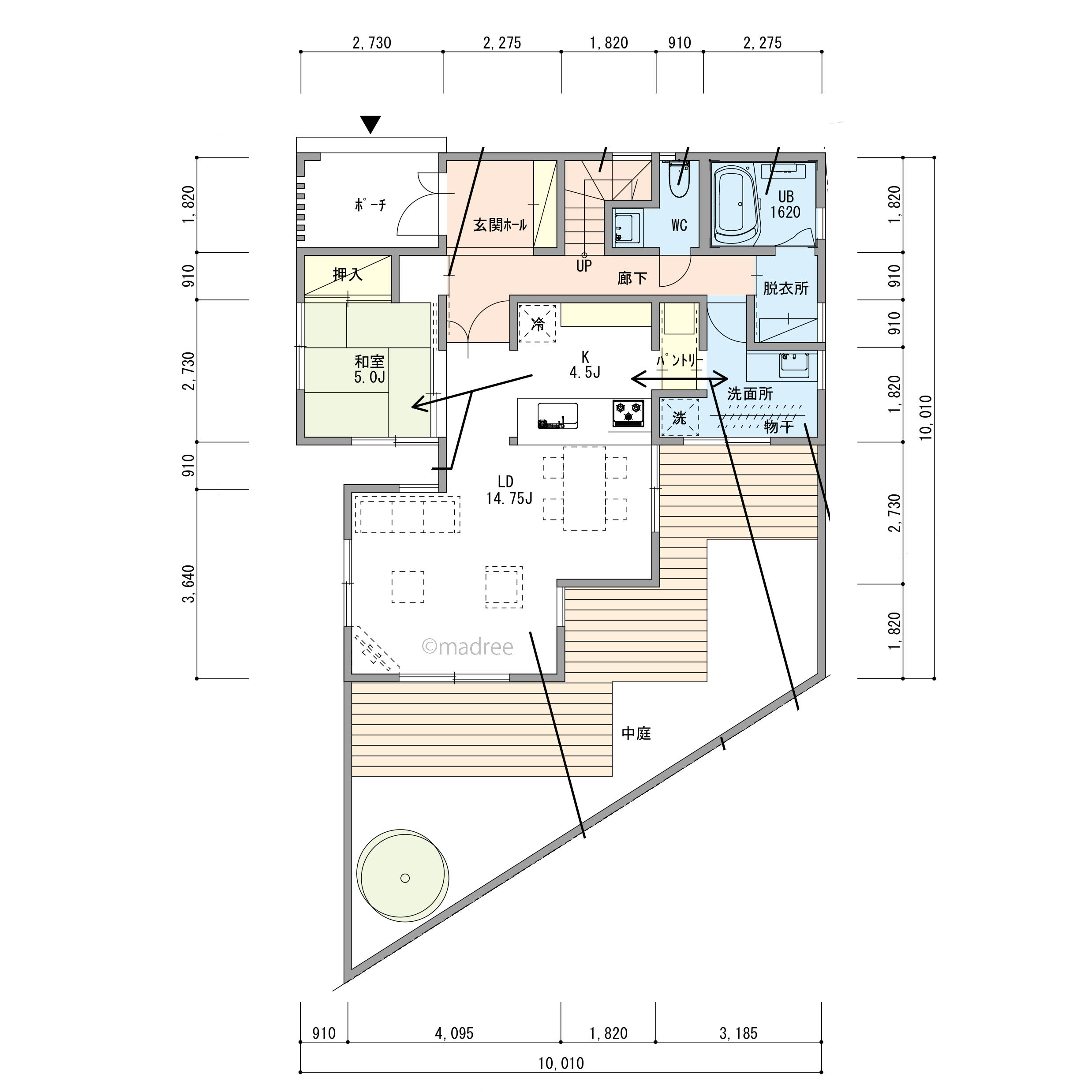 コンパクトにまとめた家事ラク動線と家族が集まりたくなる空間がある家
