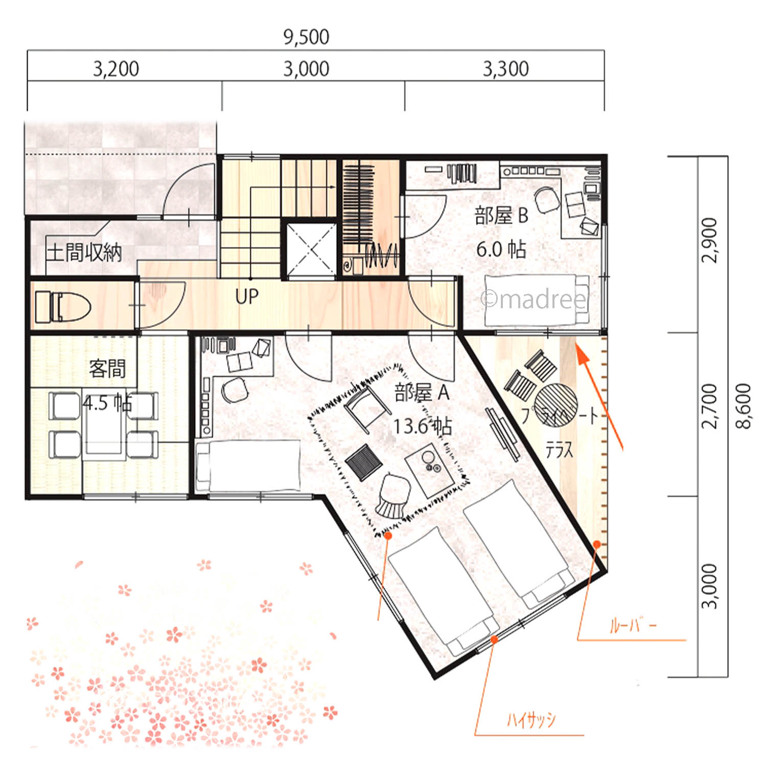 スカイリビングの開放感に癒されつつ家事ラクルーム・家事ラク動線で暮らしが整う間取り