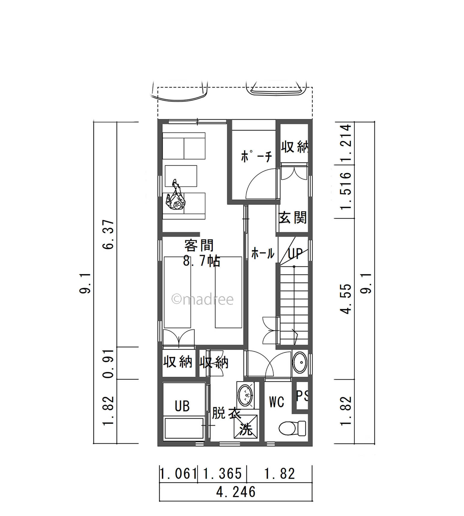 仕事も暮らしも快適に過ごせる屋上のある3階建ての間取り