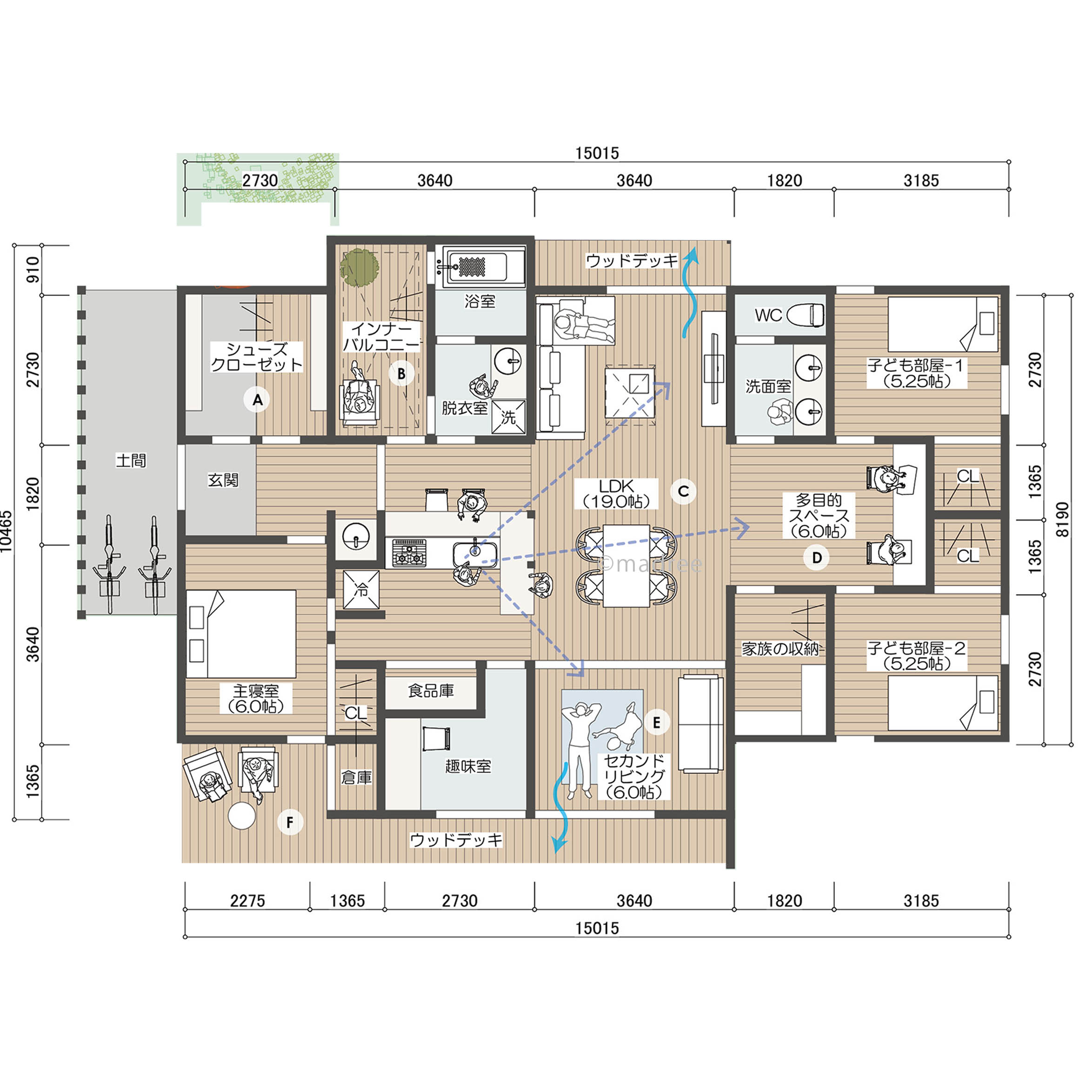 家族時間も個々の時間も居心地良く過ごせる！庭と繋がり風通しと開放感のある平屋