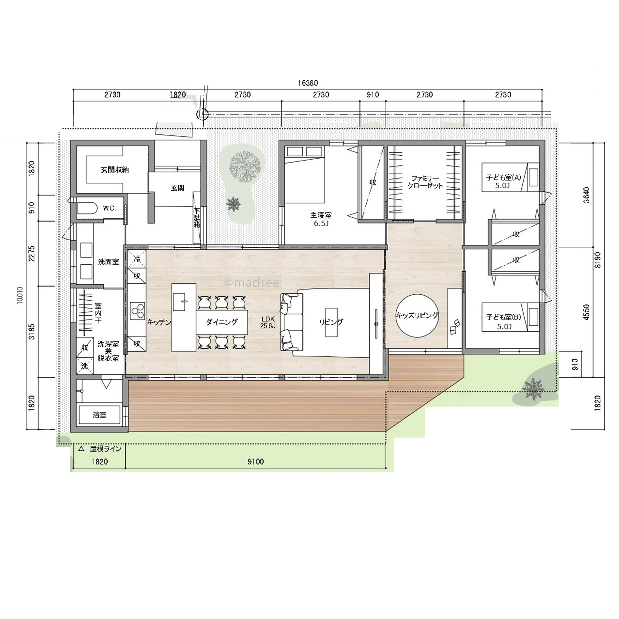 家の中にいても外とつながれる庭をめぐっているような居心地良い平屋