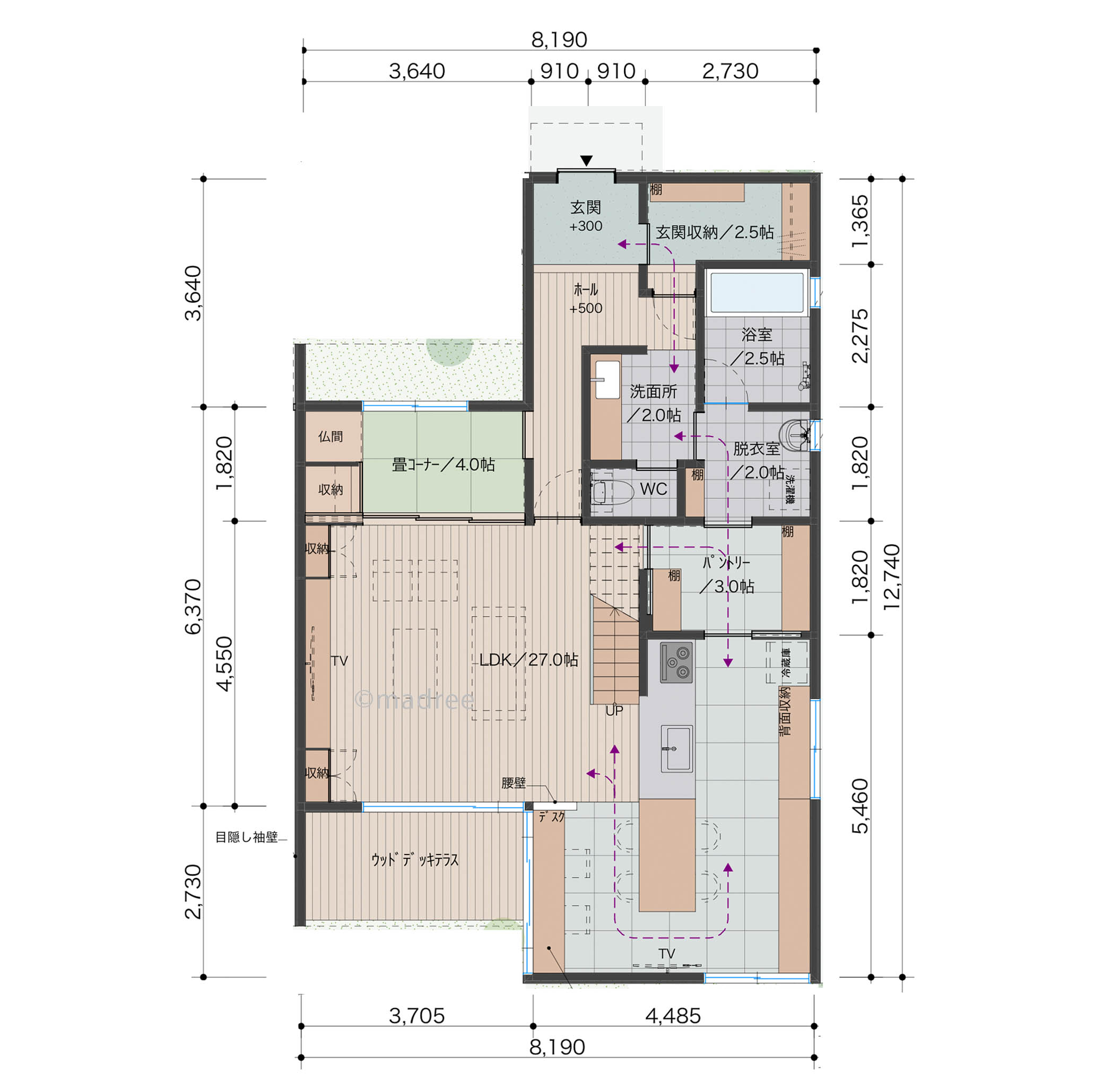 家族のコミュニケーションの取りやすさと家事ラク回遊動線で住み心地の良い家