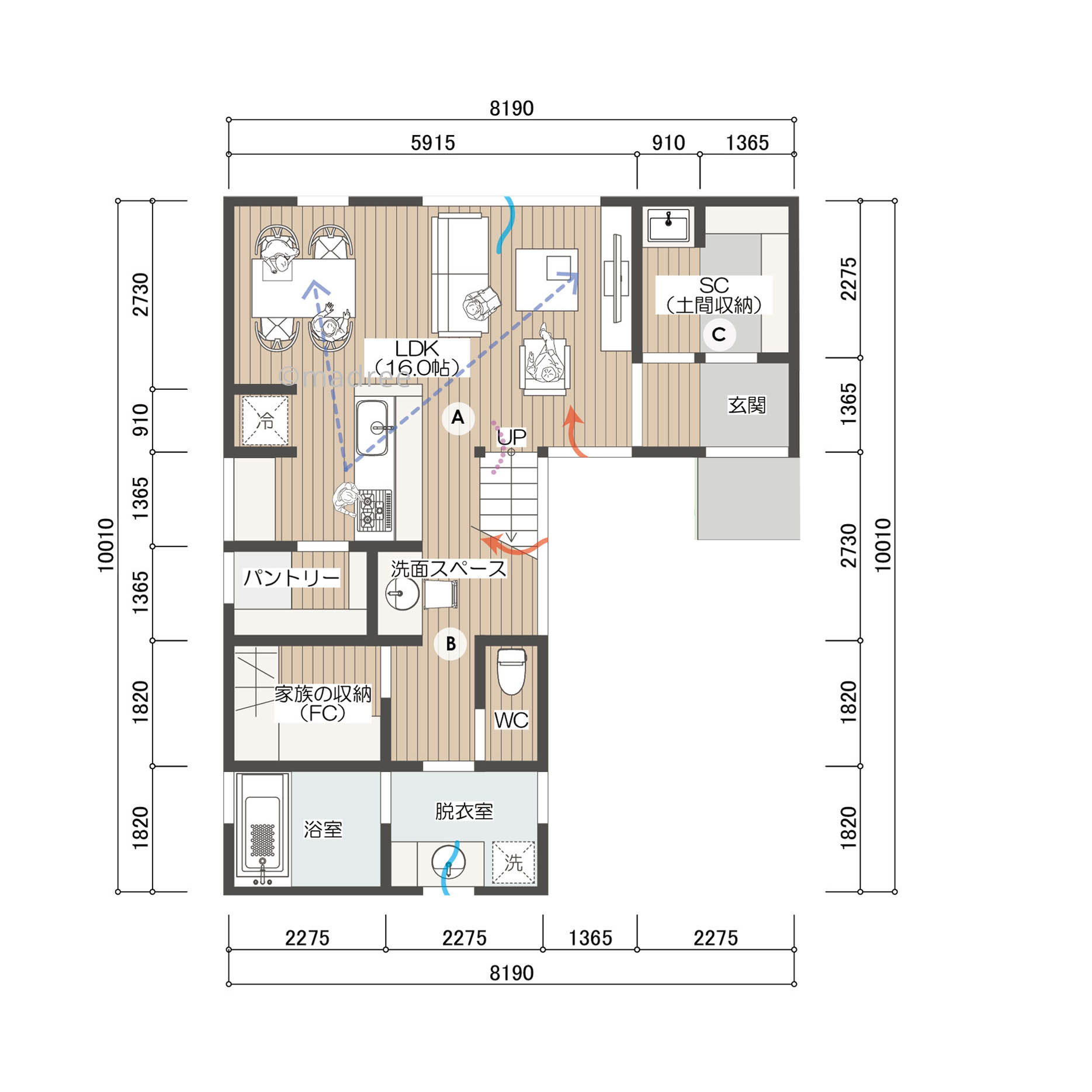 プライバシーを守りながら光と風が通り抜ける明るく開放のある家