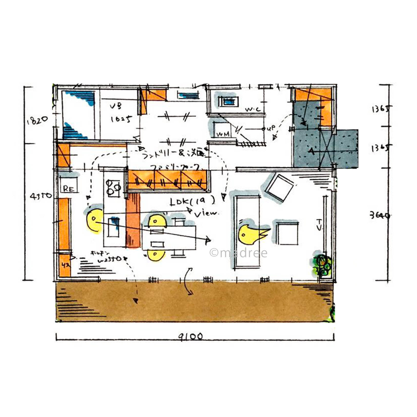 コンパクト回遊動線と広めのランドリースペースで家事ラクを叶える間取り