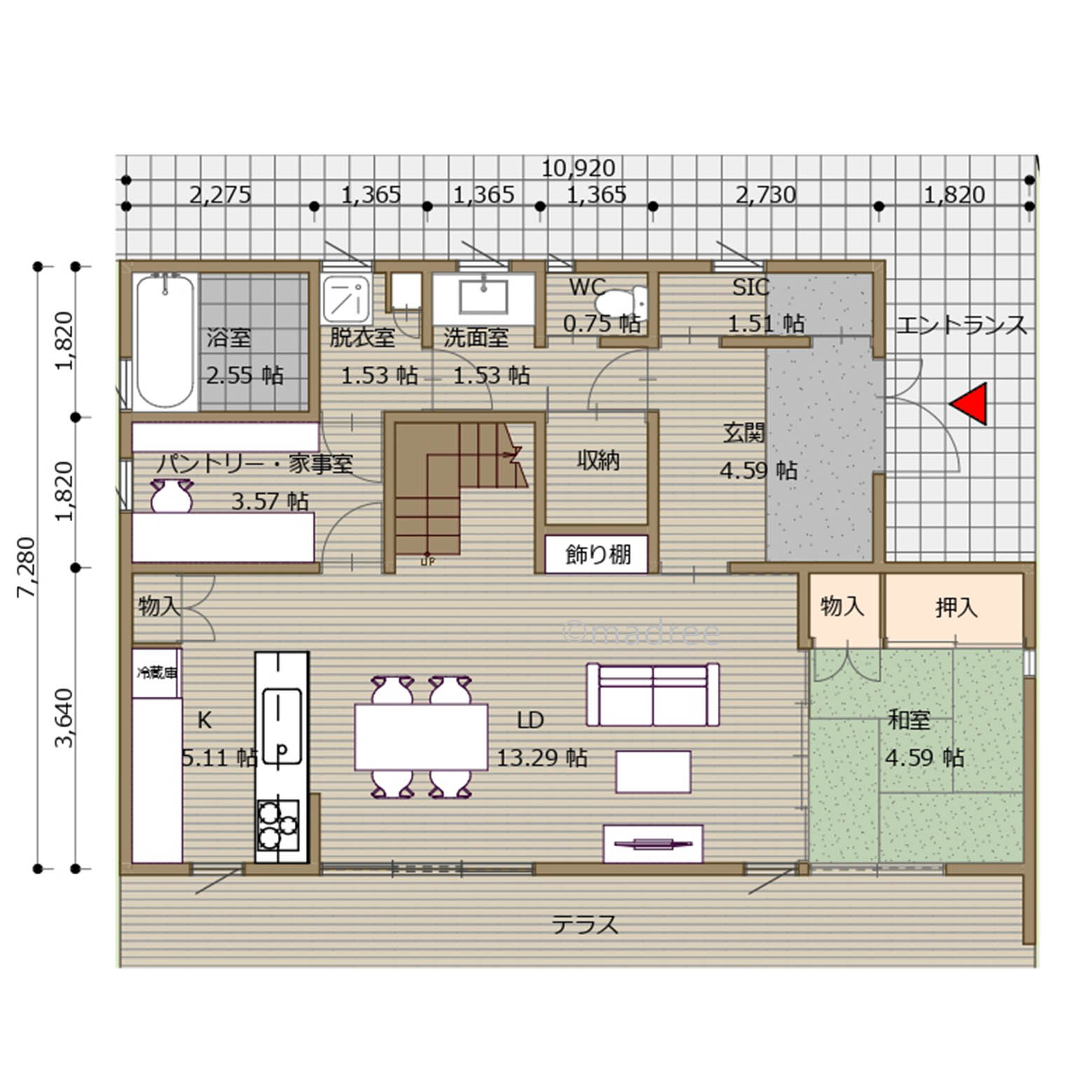 1階も2階も回遊できる動線で心地良く家族が過ごせる日当たりのよい明るい家