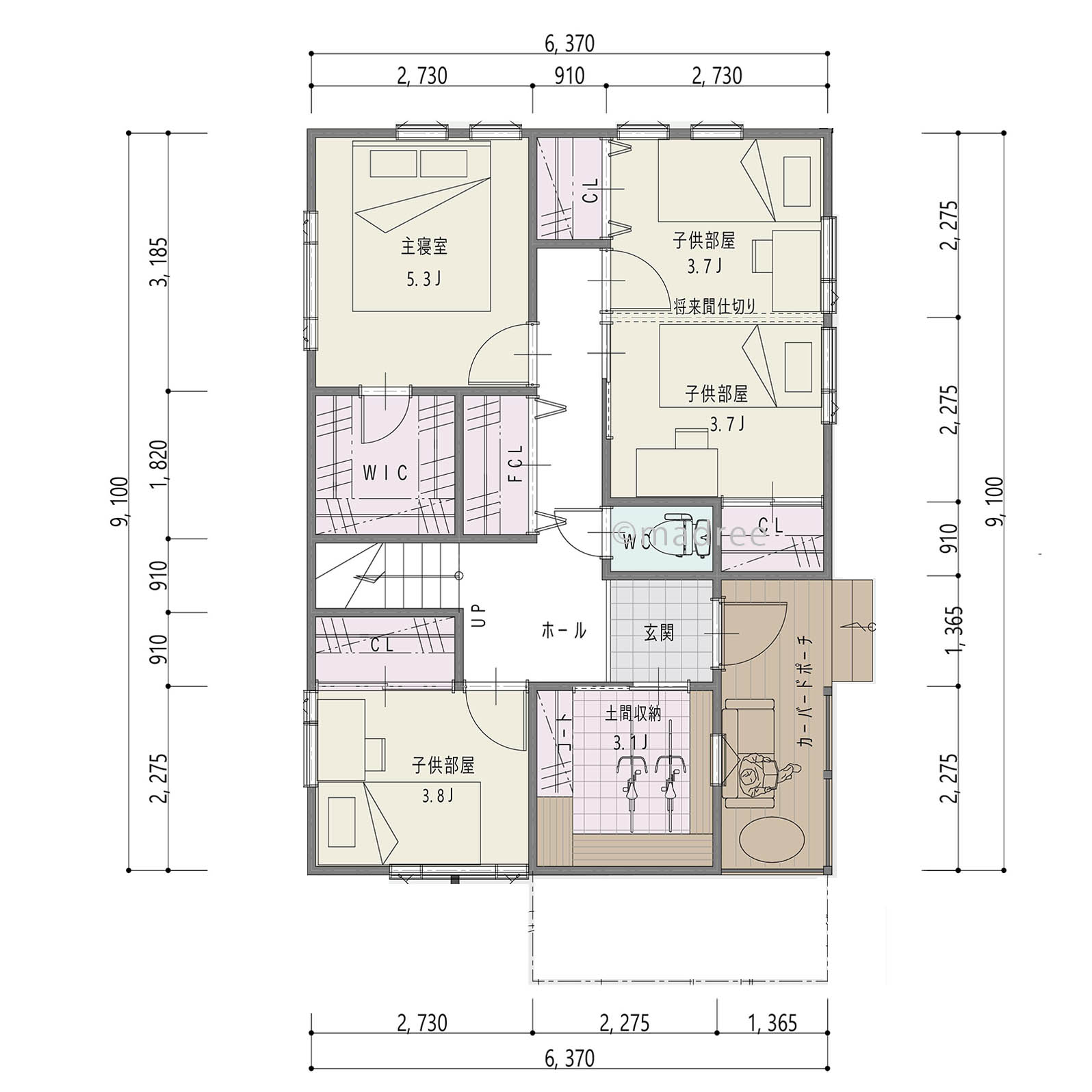 日当たり良好の2階LDKと家族が暮らしやすい広さを考慮した居心地よい間取り
