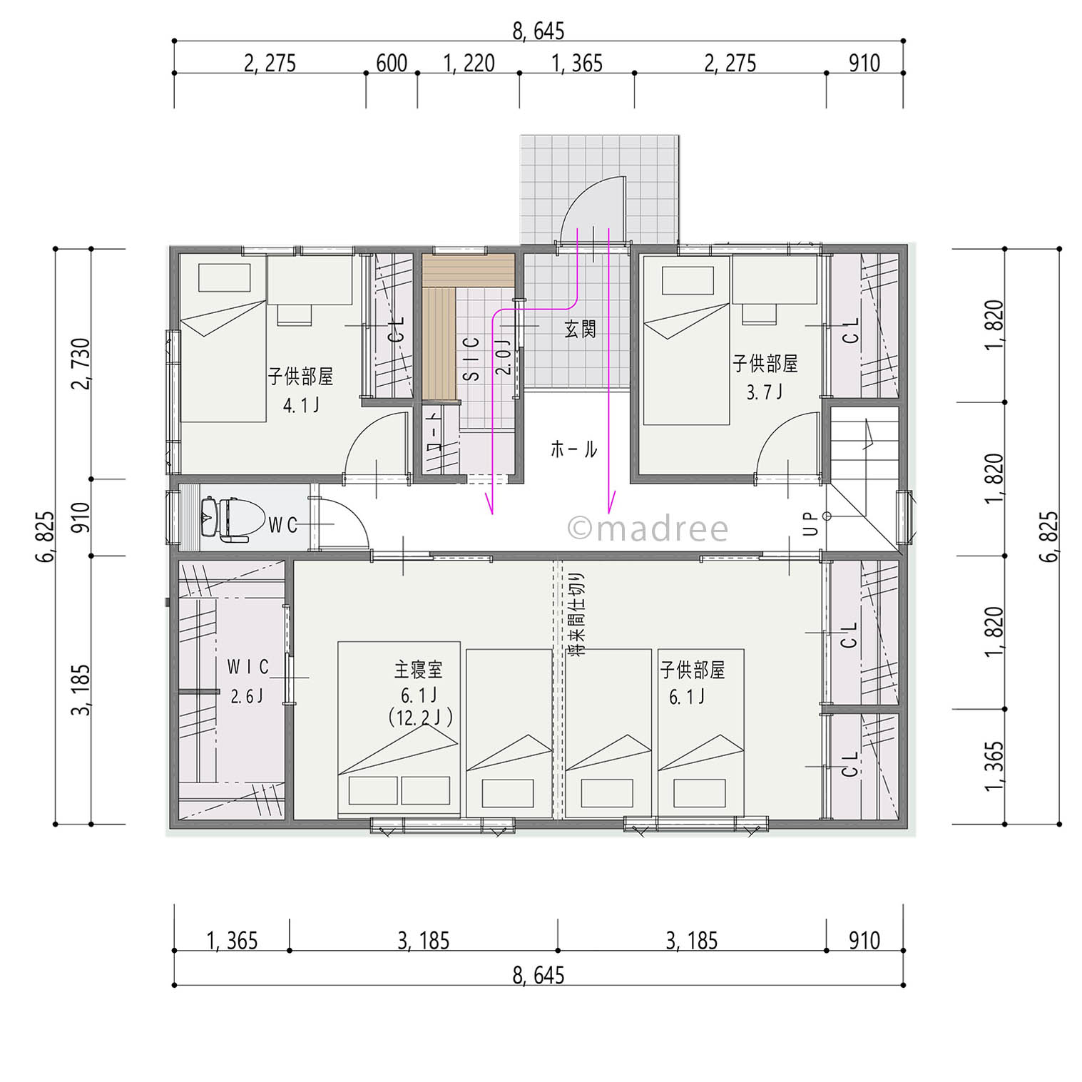 狭小地でも2階LDKで広く明るい空間に！機能的な家事空間が充実した間取り