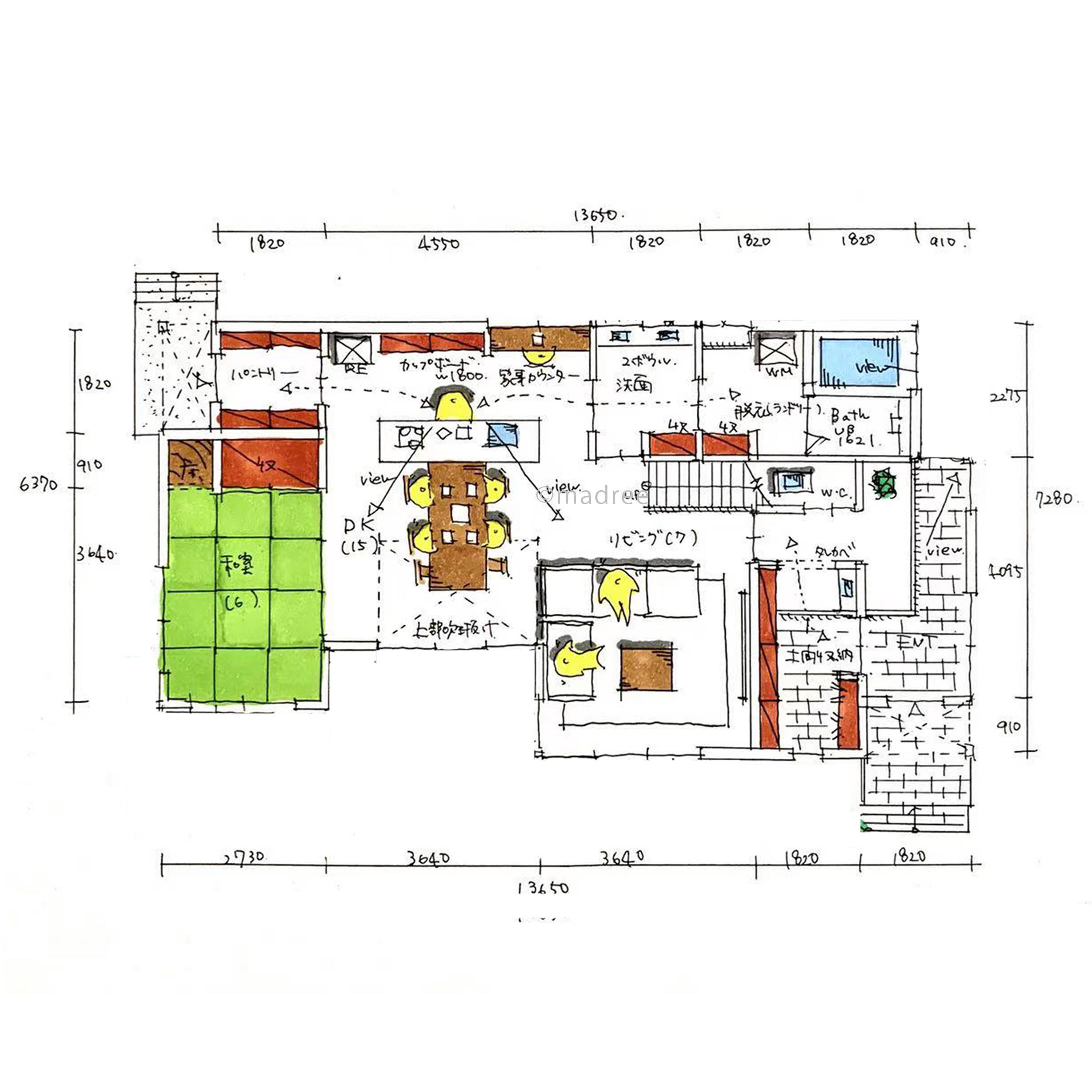 アイランドキッチン中心で部屋中見渡せ家事も捗る！明るく機能的な空間が暮らしにフィットする家