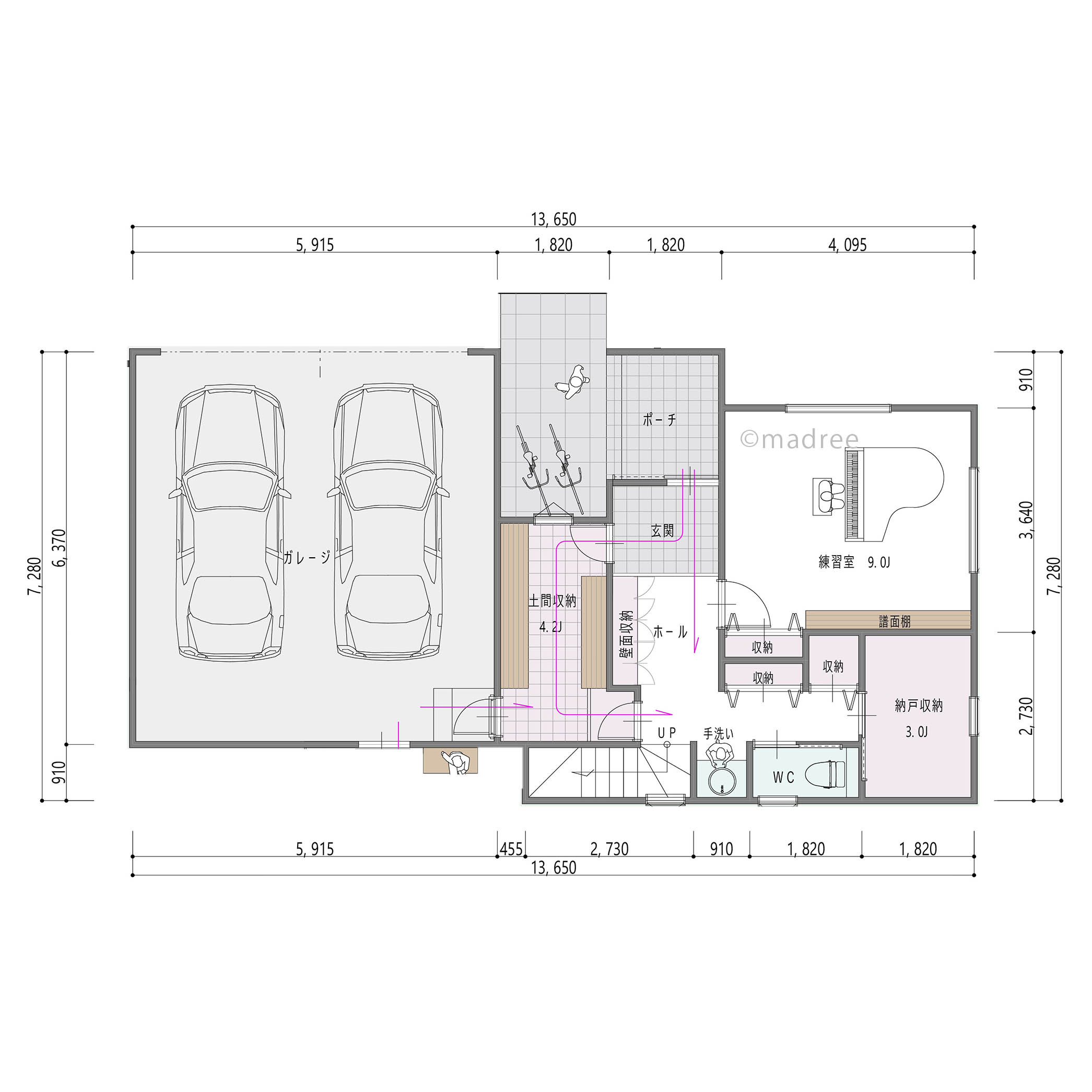 子どもも大人も暮らしやすい空間が詰まった適材適所の収納が充実の3階建ての家