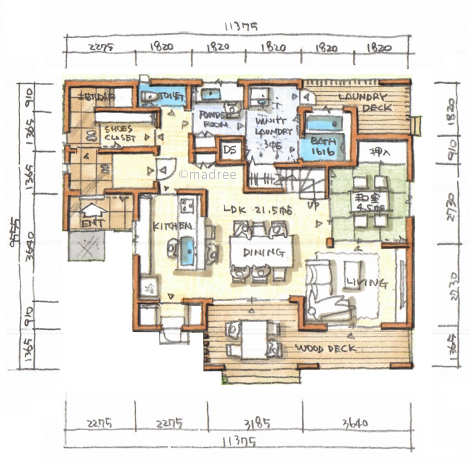 外干し部屋干しOKの洗濯動線と買い物帰宅動線の快適性で暮らしがスムーズになる家