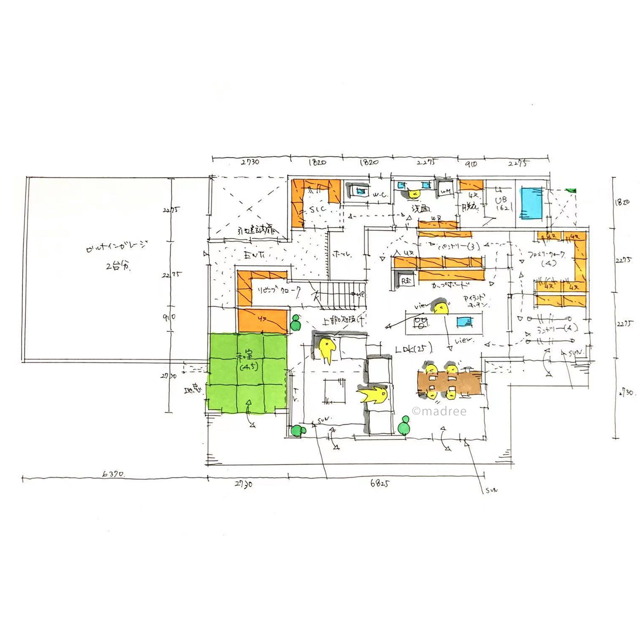 真ん中キッチンで家事回遊動線も子育ても快適！適材収納で家事ラクも後押してくれる家
