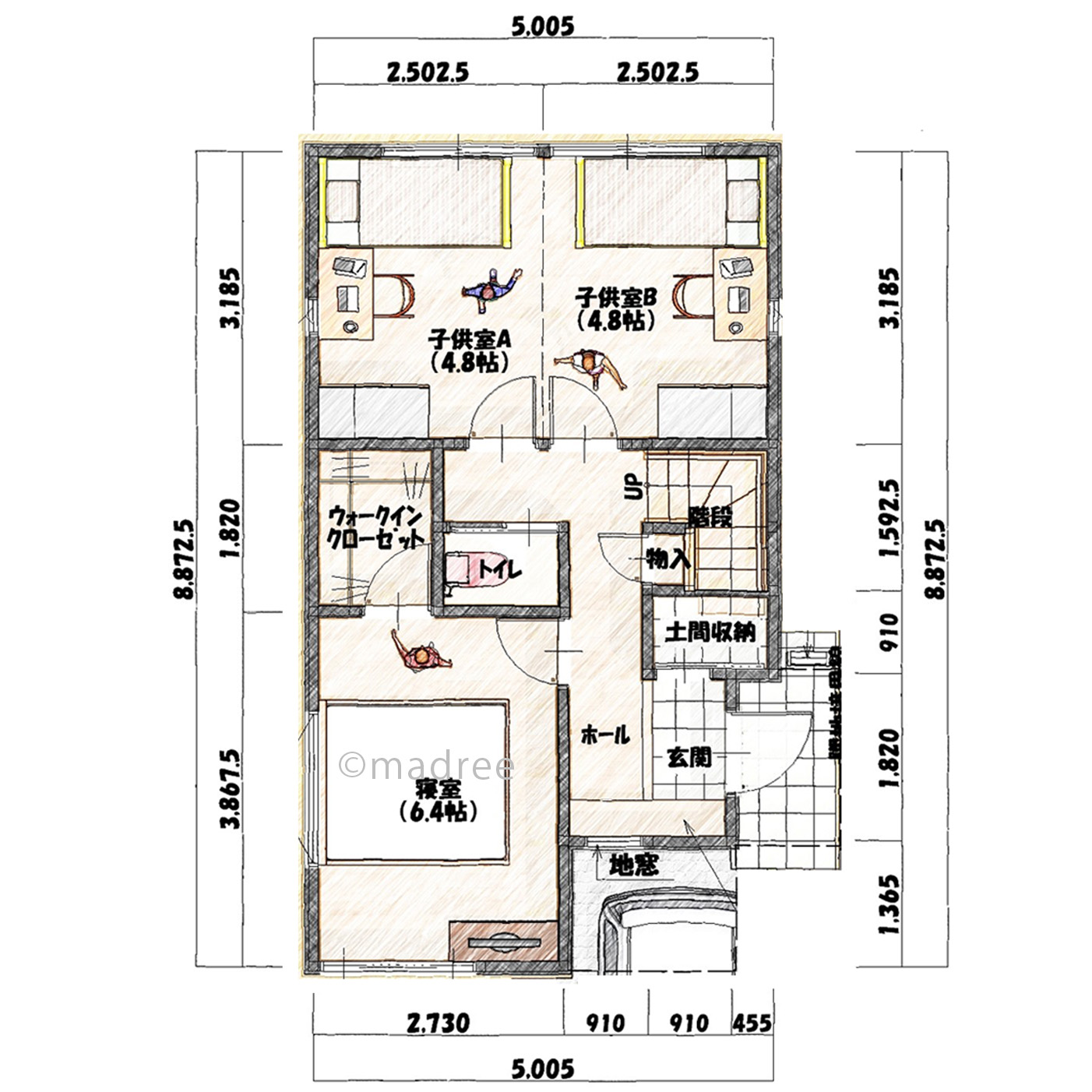 キッチン近くの水回りで時短家事叶う、自然光が心地よい2階リビングの家