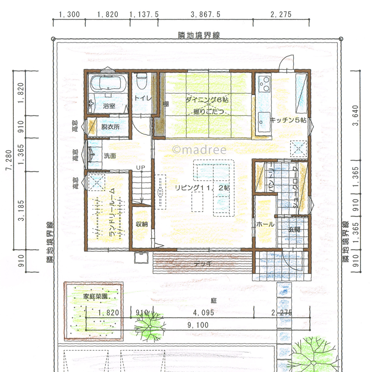 本棚コーナーや専用書斎で自分時間が充実！掘りごたつダイニングでほっこり落ち着ける間取り