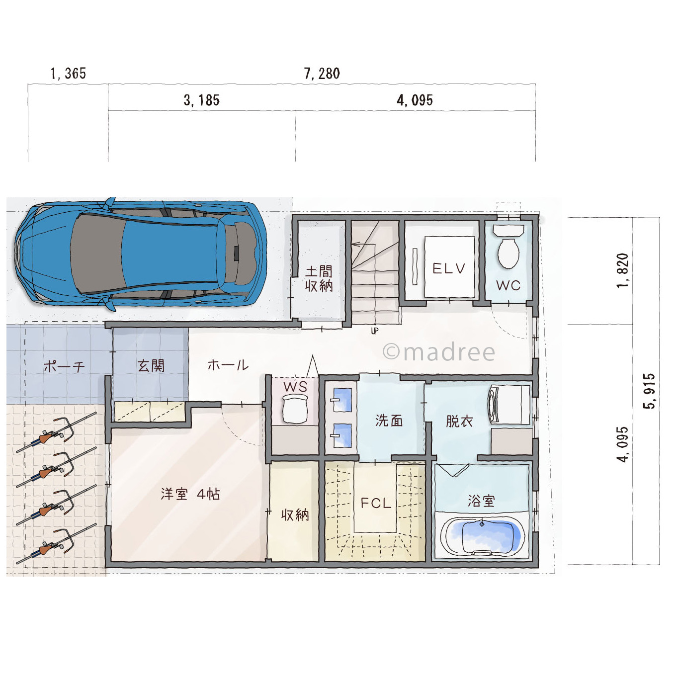 リビング階段や屋上のプライベート空間で、家族との会話を大切にする家