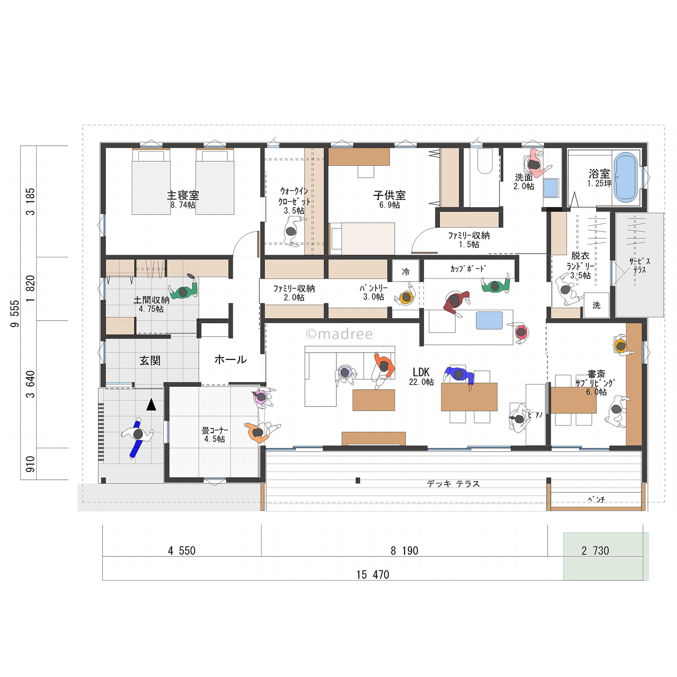 キッチンとつながるウォークスルー収納で片付く、効率的な動線を追求した平屋