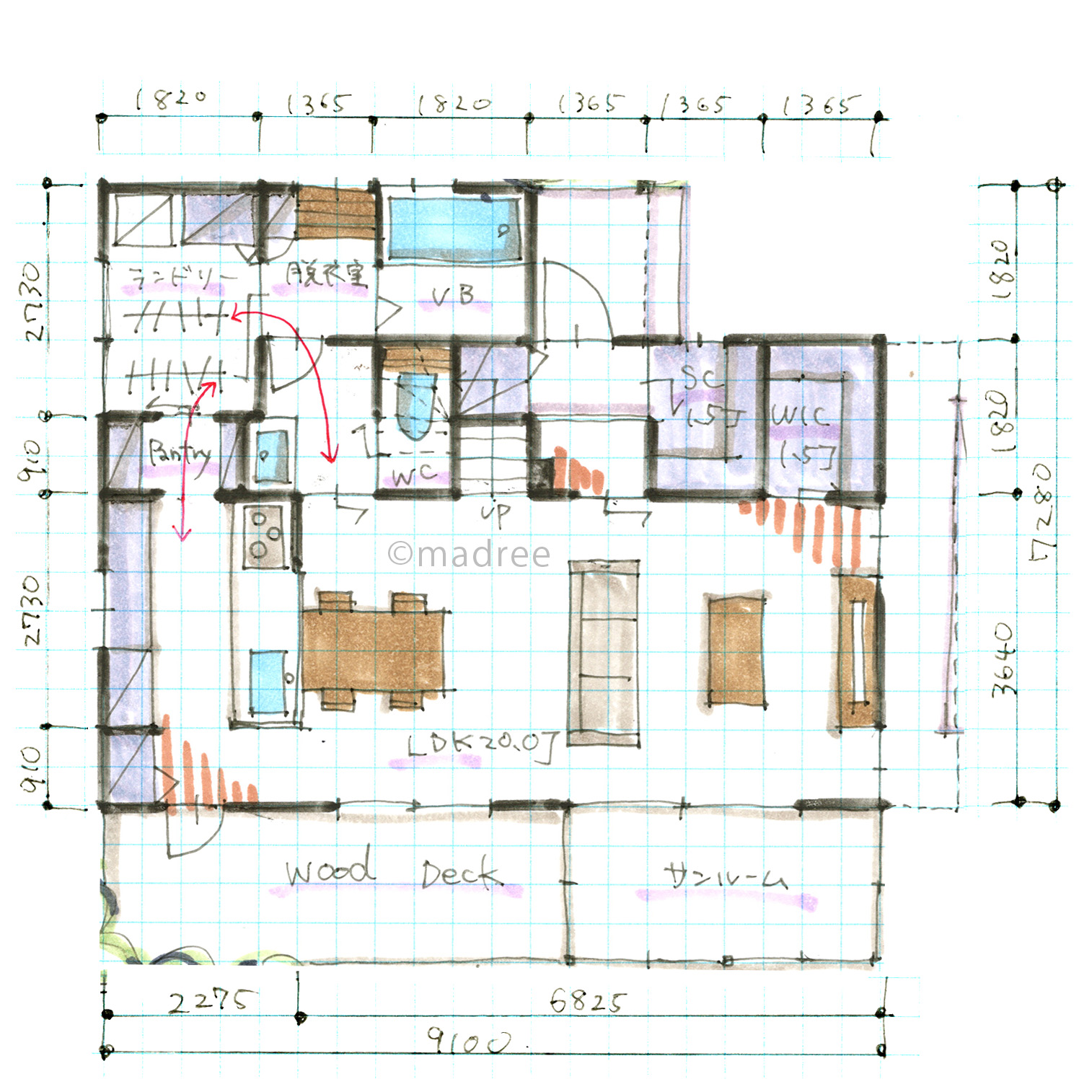 廊下なしでコンパクト動線に、広く空間使うアイデアが詰まった家