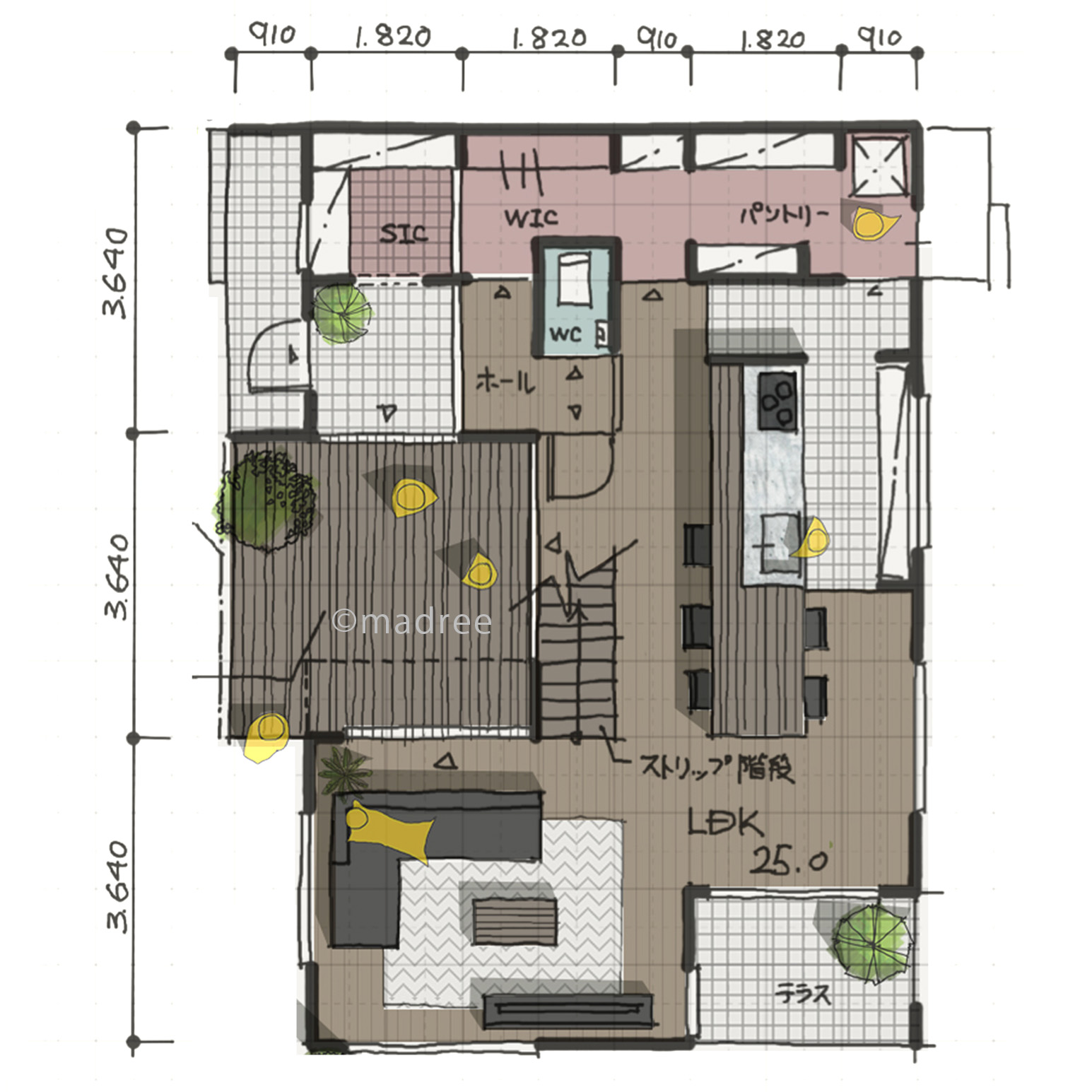 ウォークスルー動線で家事ラク追求、家中に光届ける中庭が主役の家