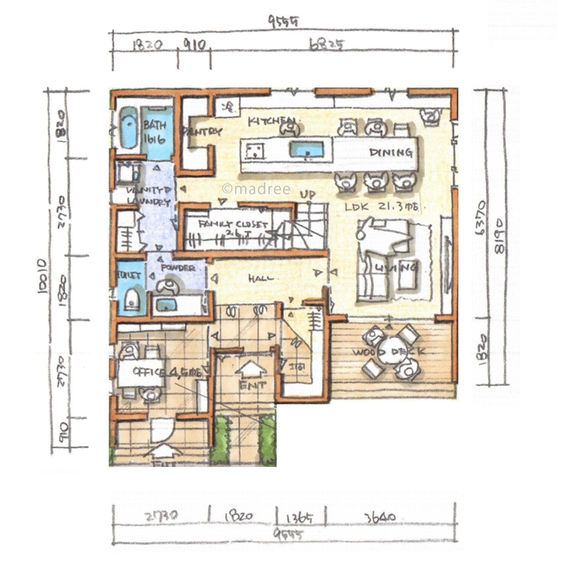 洗濯仕事を一気に完結を実現、生活感しっかり隠す事務所兼自宅の家