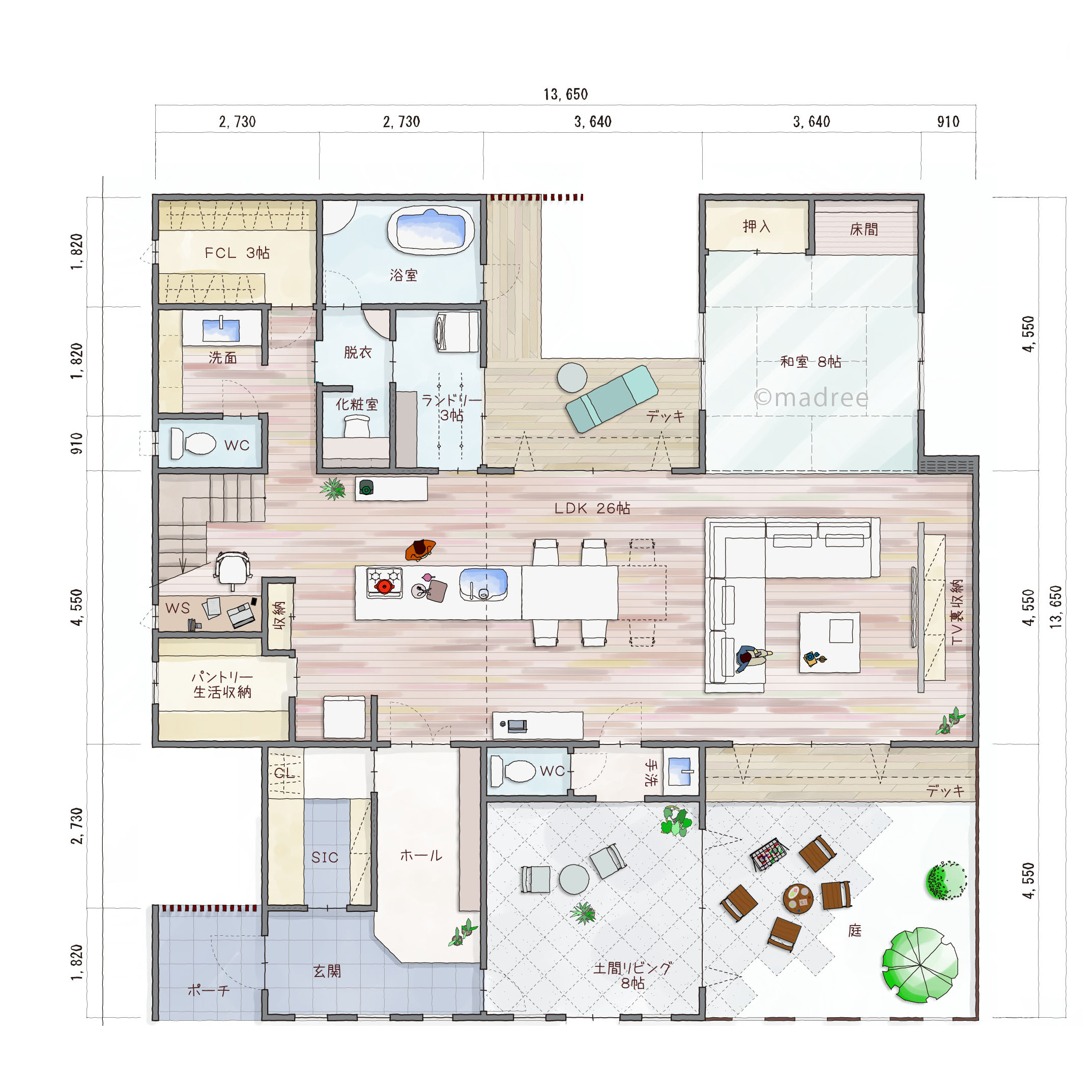 余白ある空間が心にゆとりもたらす、ゲストをお迎えする土間リビングのある家