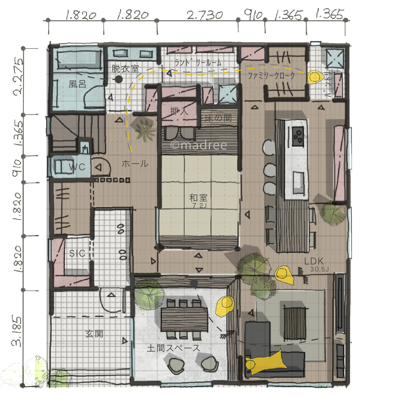 土間リビングに来客を気軽に呼べる、余白の空間を楽しむ大人の家