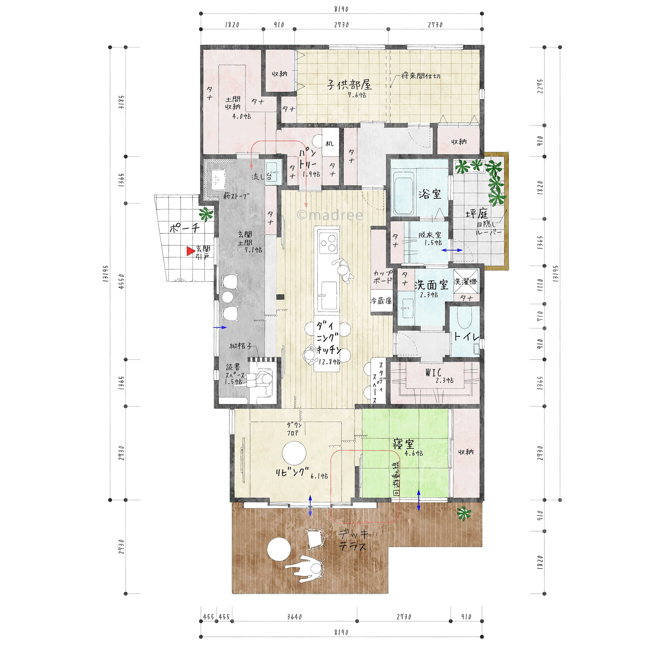 ピクチャーウィンドウで四季を感じる、趣味時間も楽しむのびやかな平屋