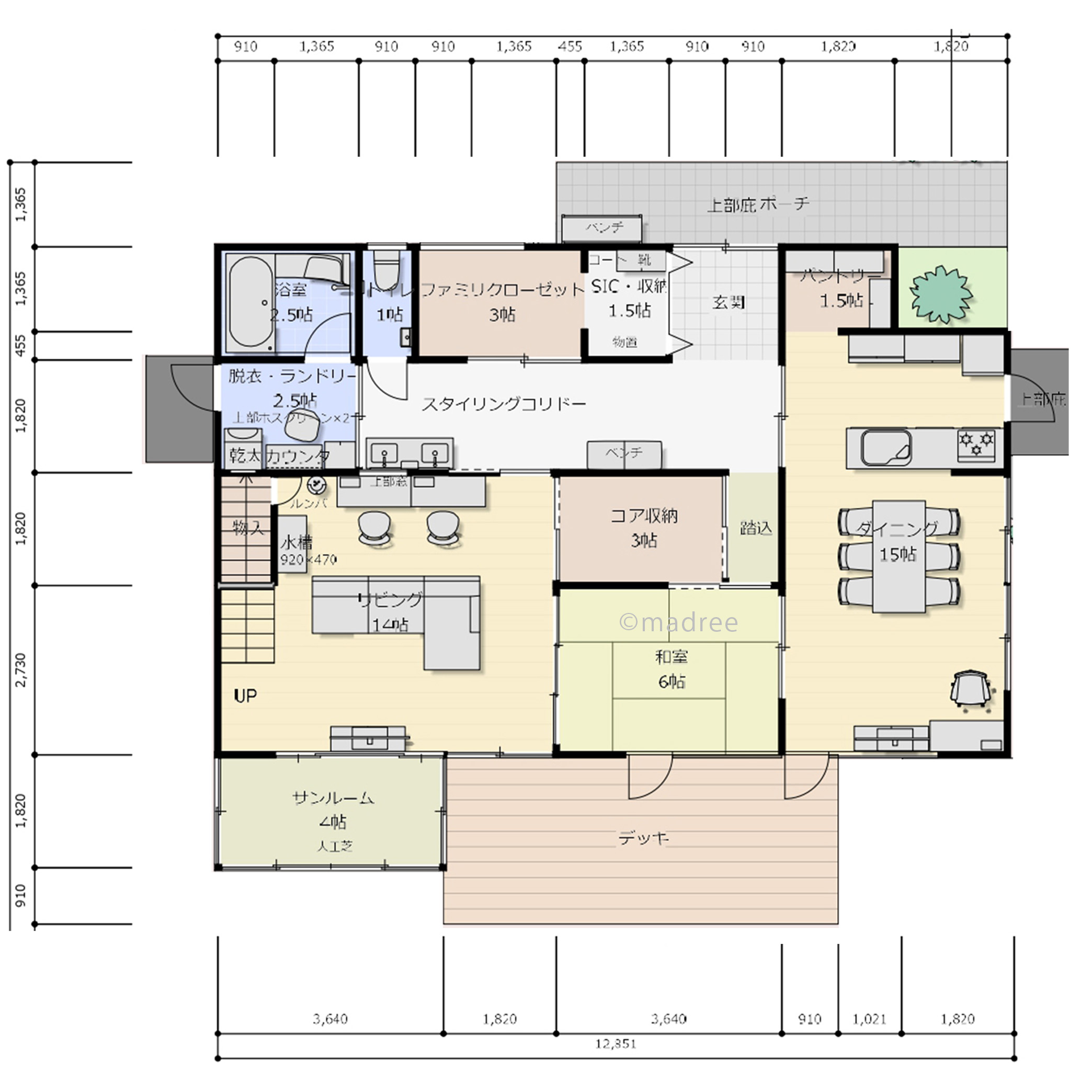 暮らしにメリハリつけるゾーニングで、将来はワンフロア生活を見据えた家