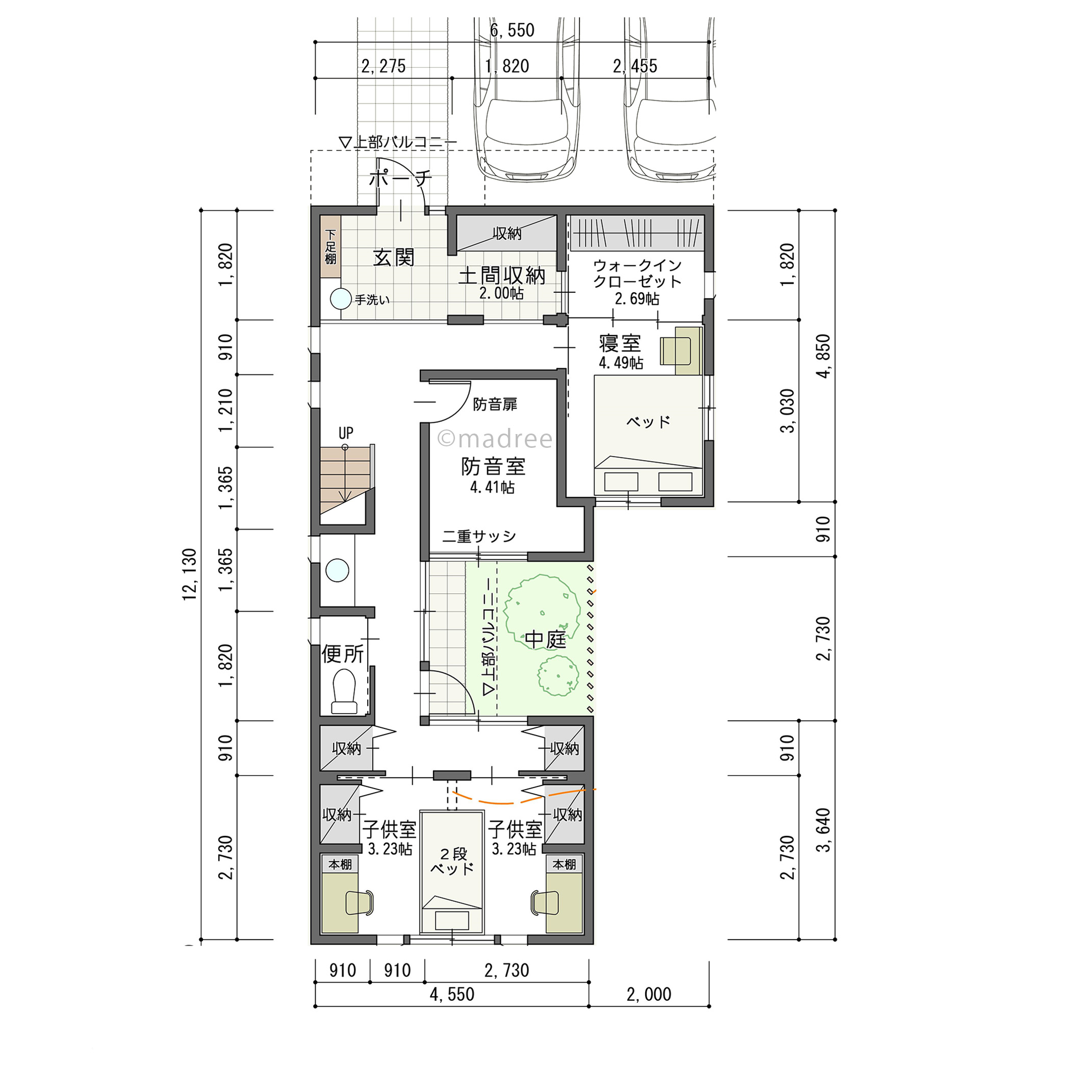 スムーズな動線で自然と片付く、光と風をよびこむ中庭を囲う家