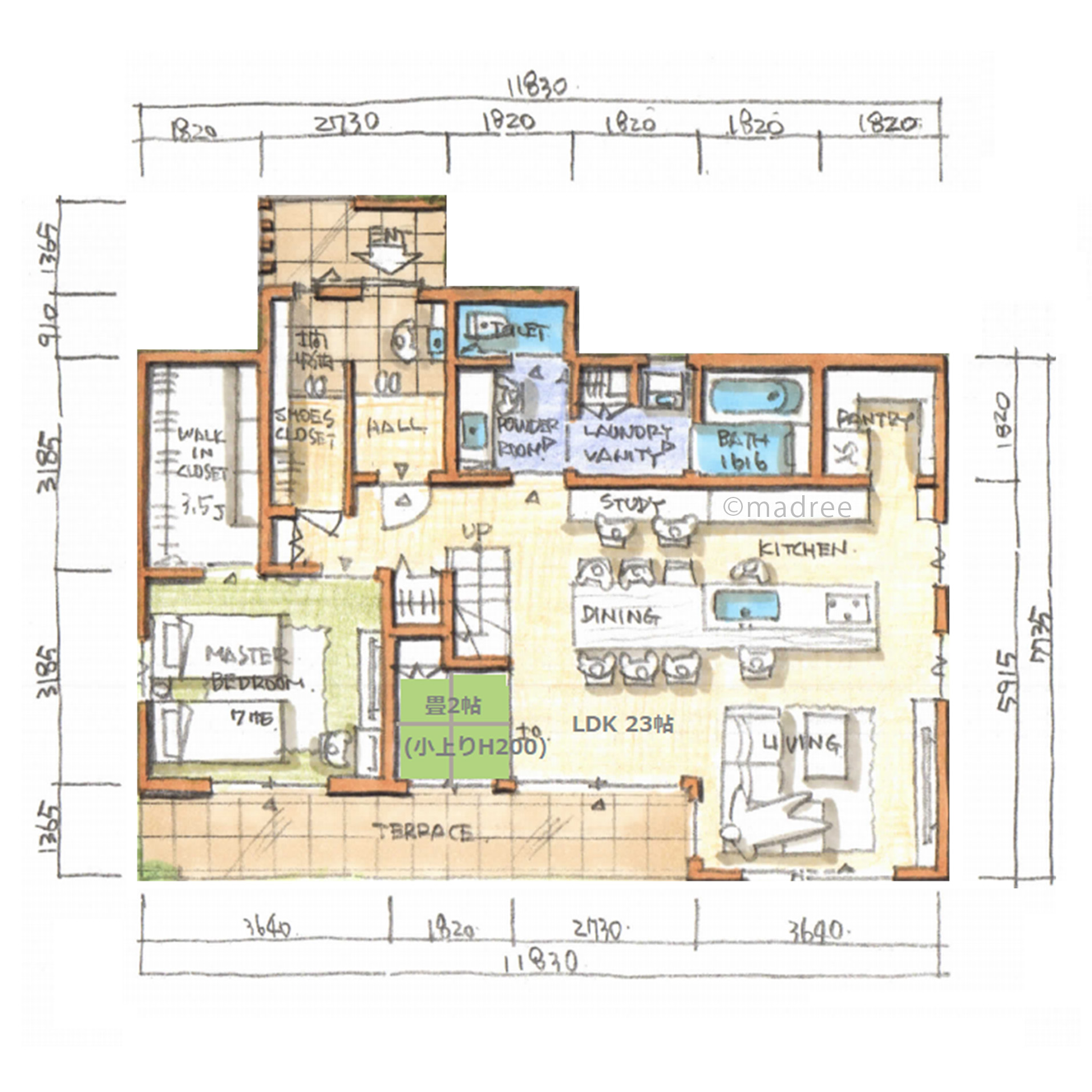 大きな吹抜が家族をつなぐ、平屋のような暮らしを叶える大屋根の家