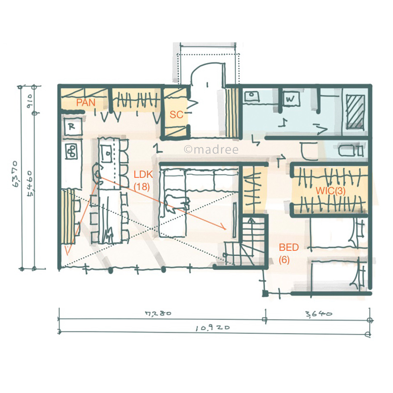 見守りキッチンで子どもがのびのび育つ、将来は平屋のように暮らせる家
