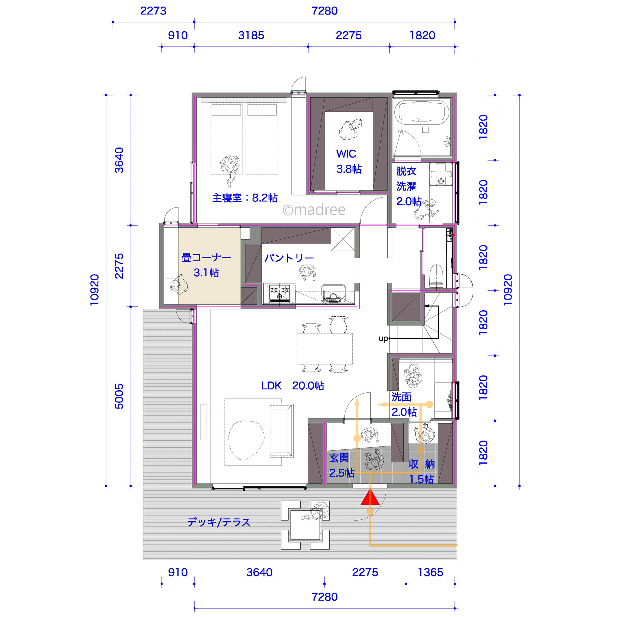 カフェコーナーでほっと一息、フレキシブルな空間を楽しむ家