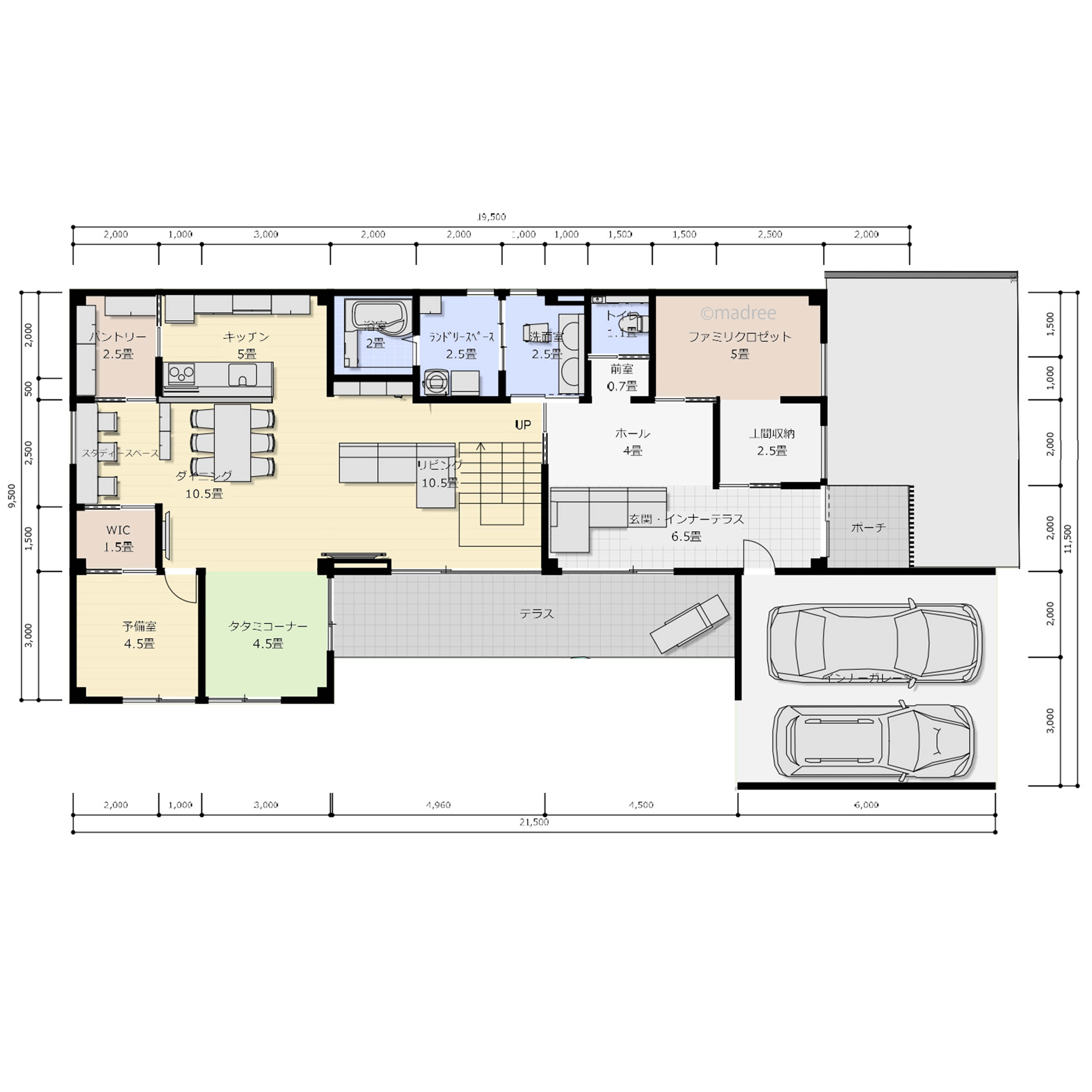 家族の帰省を暖かく迎える、暮らし彩るシンボルツリーが中心の家