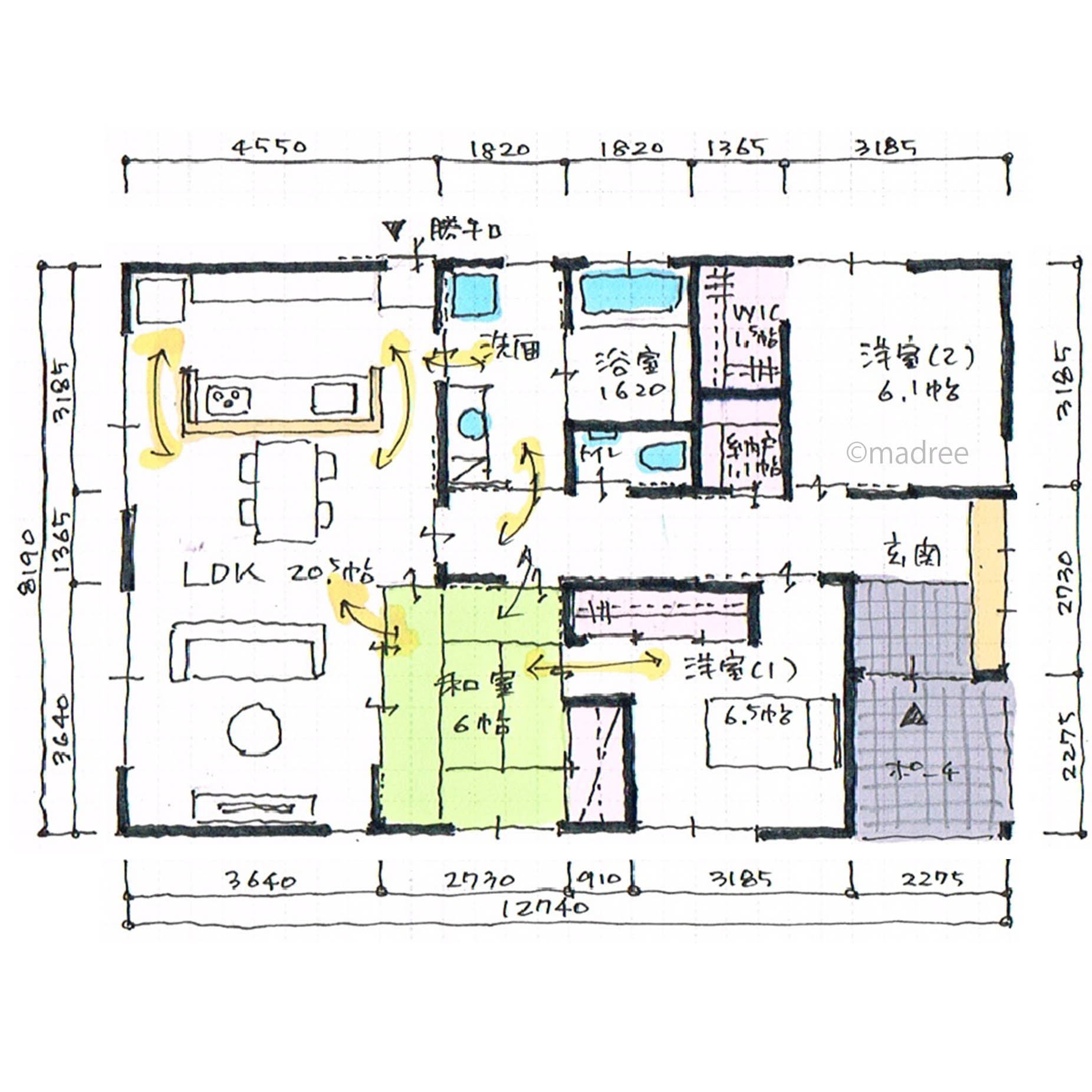 各々のリズムで快適に過ごす、大人世帯の回遊動線が魅力の平屋