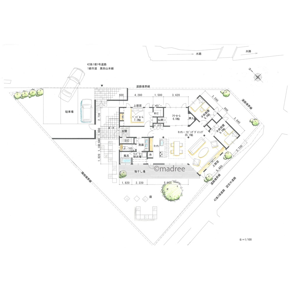 変形地をうまく活用、富士山の景色楽しむ平屋