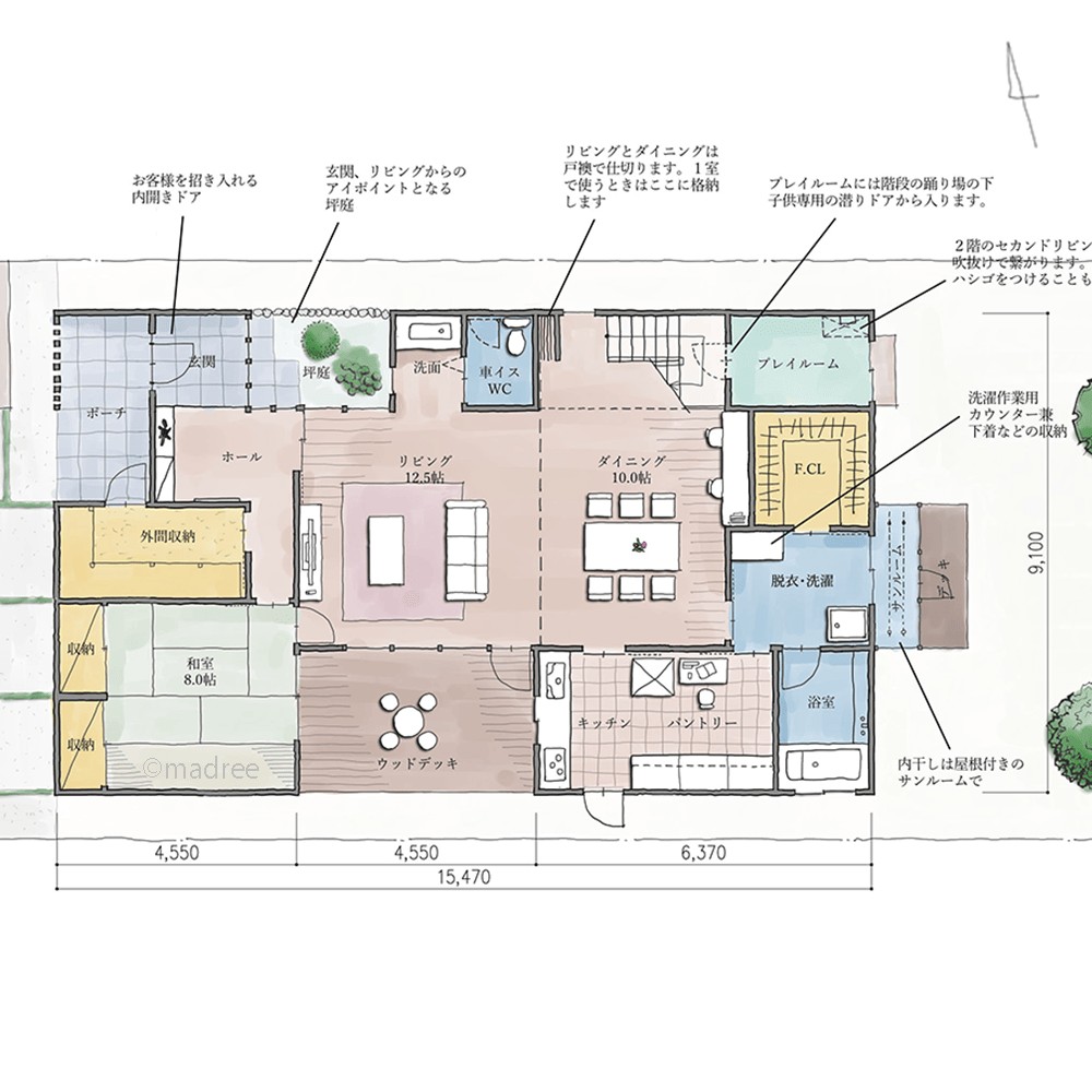プライベートは隠しておもてなしする家