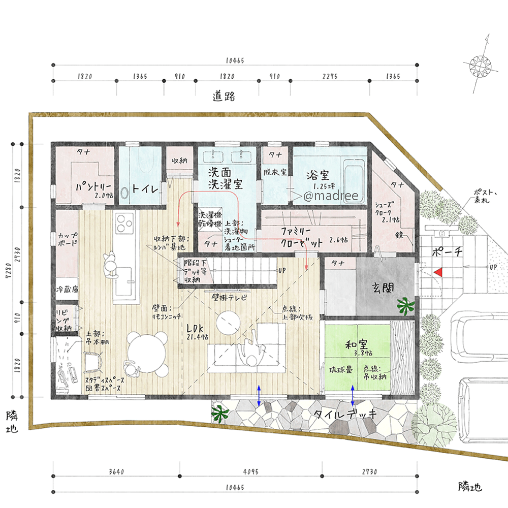 コンパクトな動線で日常生活の手間を省く、暮らしの中心に階段のある家