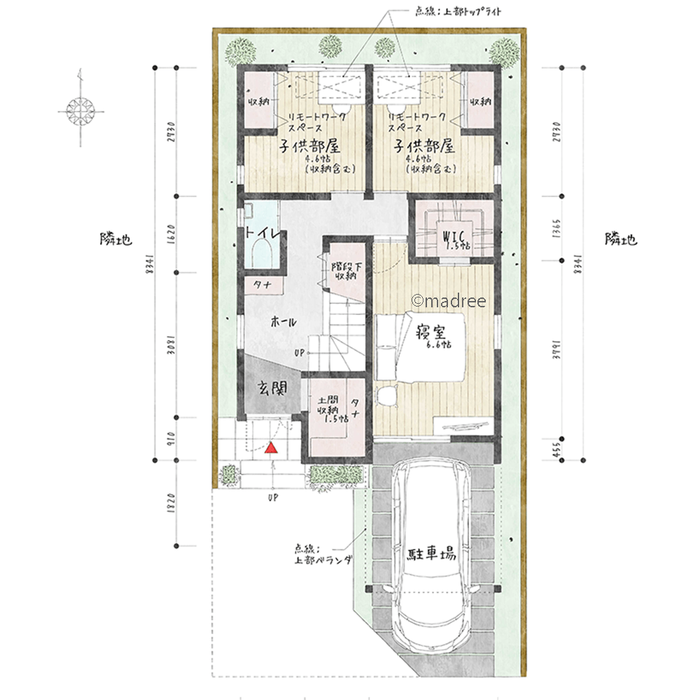 自然光が気持ち良い2階LDKで、外からの視線を気にせずゆったりと暮らす家