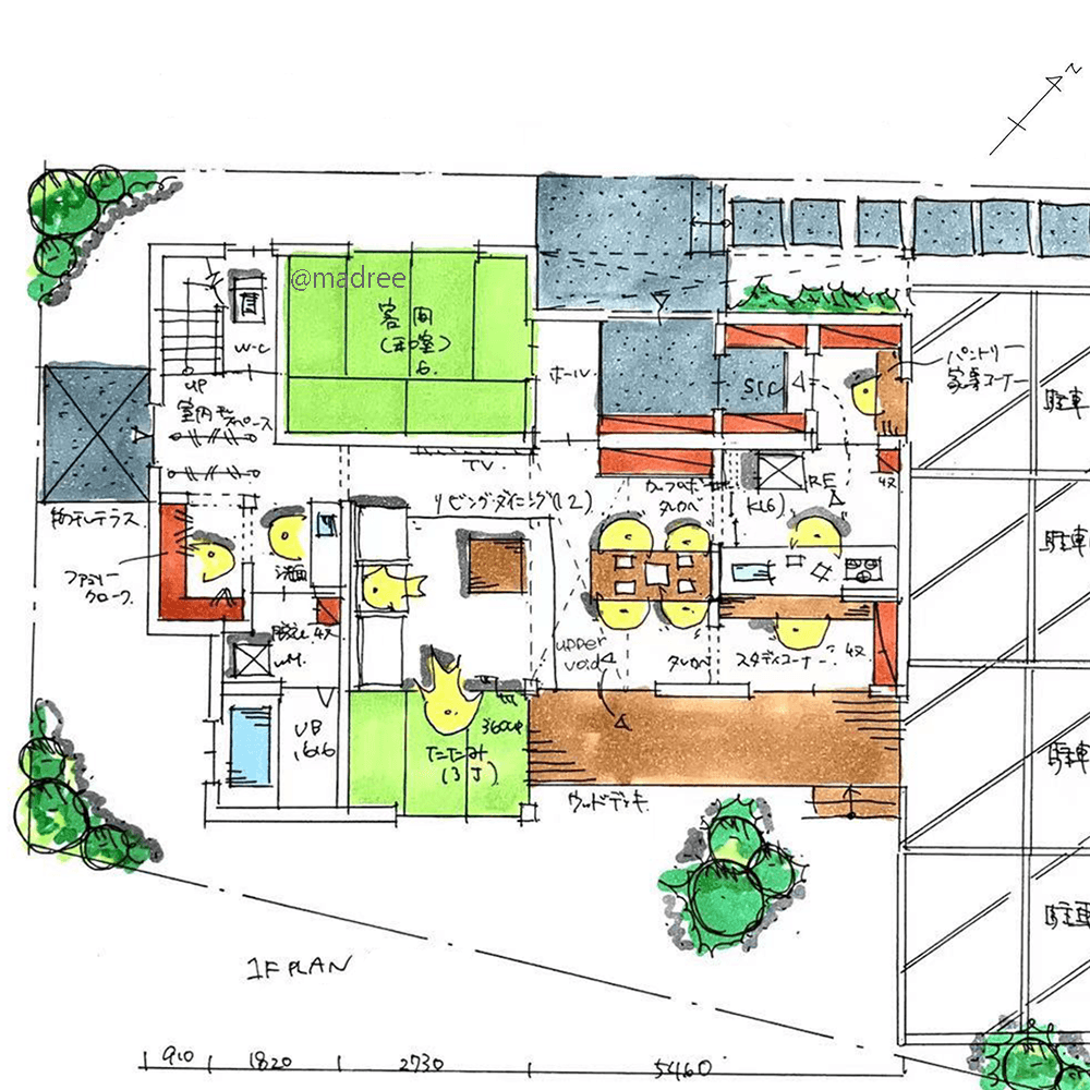 玄関から繋がる収納動線で、フレキシブルにサッと生活感隠せる家