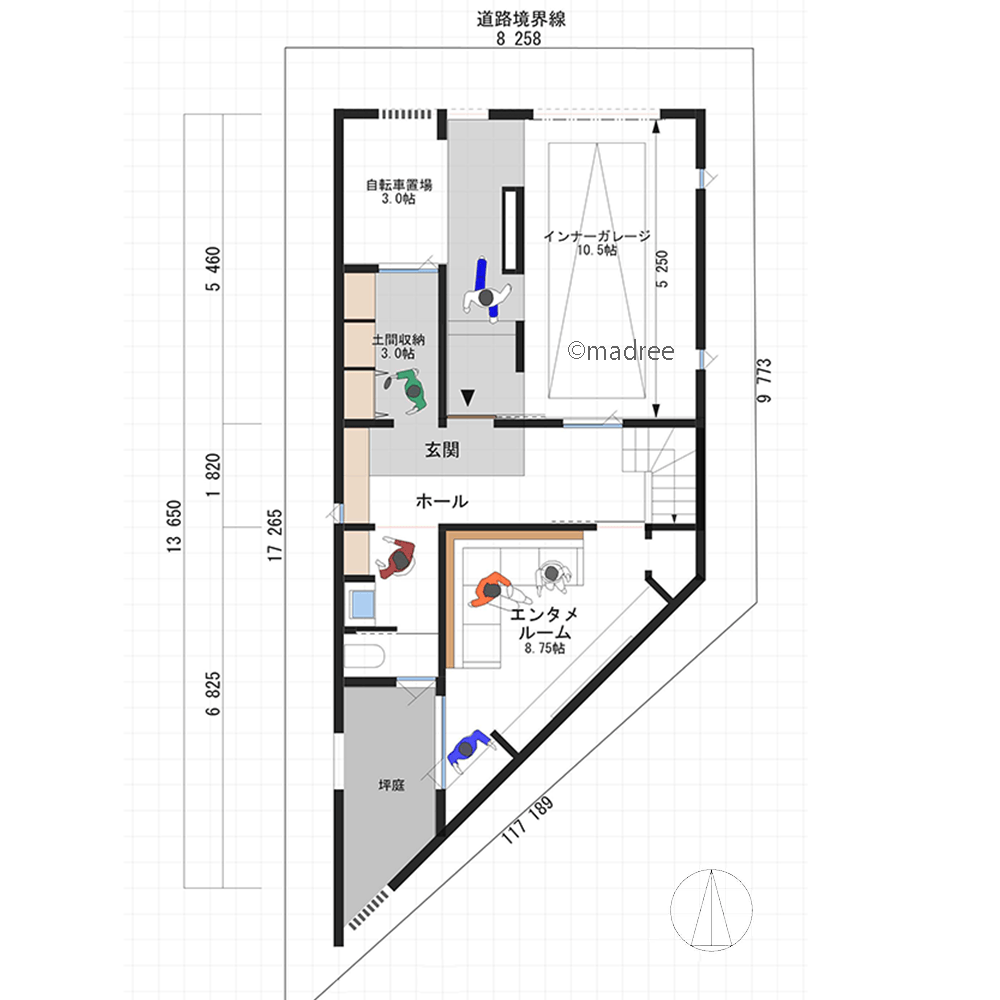 西側テラスから光を取り込む、各所に居場所がある開放的な2階LDKの家