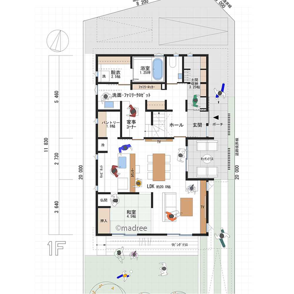 家事スペースで繋がる生活動線、明確なゾーン分けで家族のプライバシーを守る家