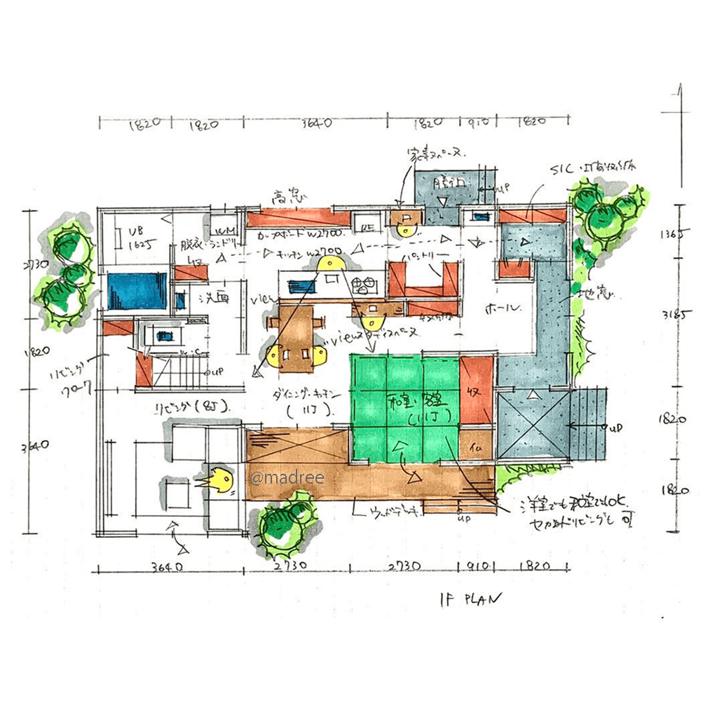 生活空間はいつでもスッキリ、収納に直結する家族用動線のある家