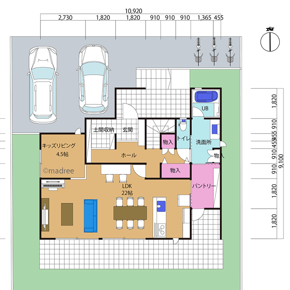 天気も視線も気にしない、陽当たり良い2階にサンルームにもなる洗濯部屋のある家