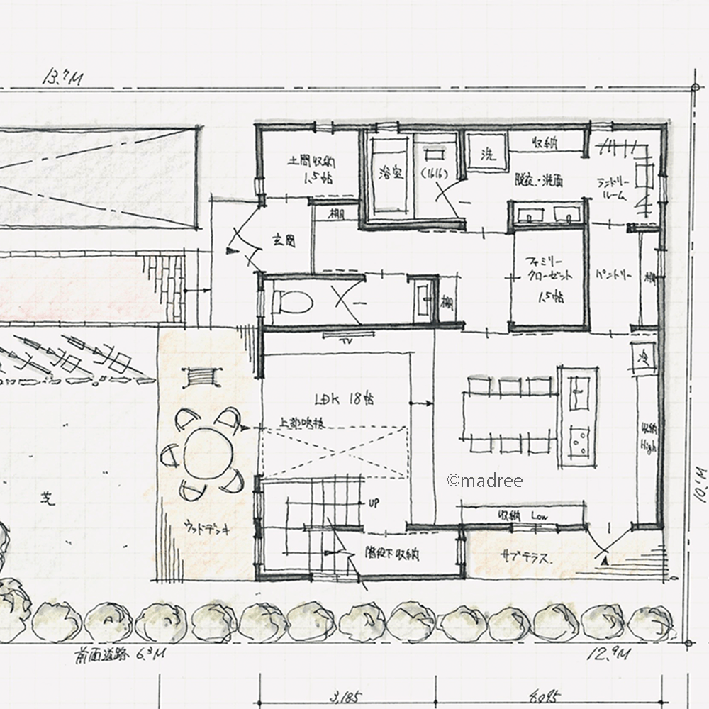 家族が増えても安心の収納量、義母との生活を見据えた同居予定の二世帯住宅
