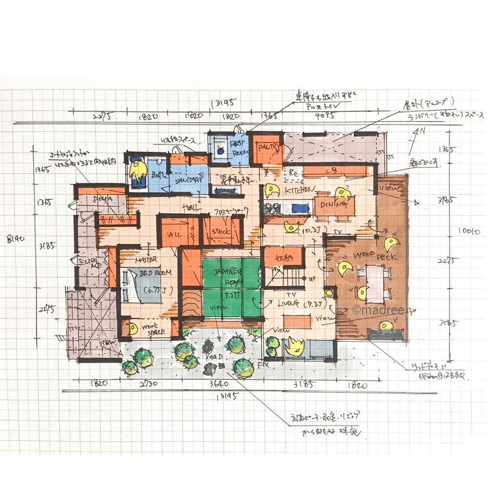 リビングに花粉を持ち込まない、帰宅動線で片付くアウトドア好きの家