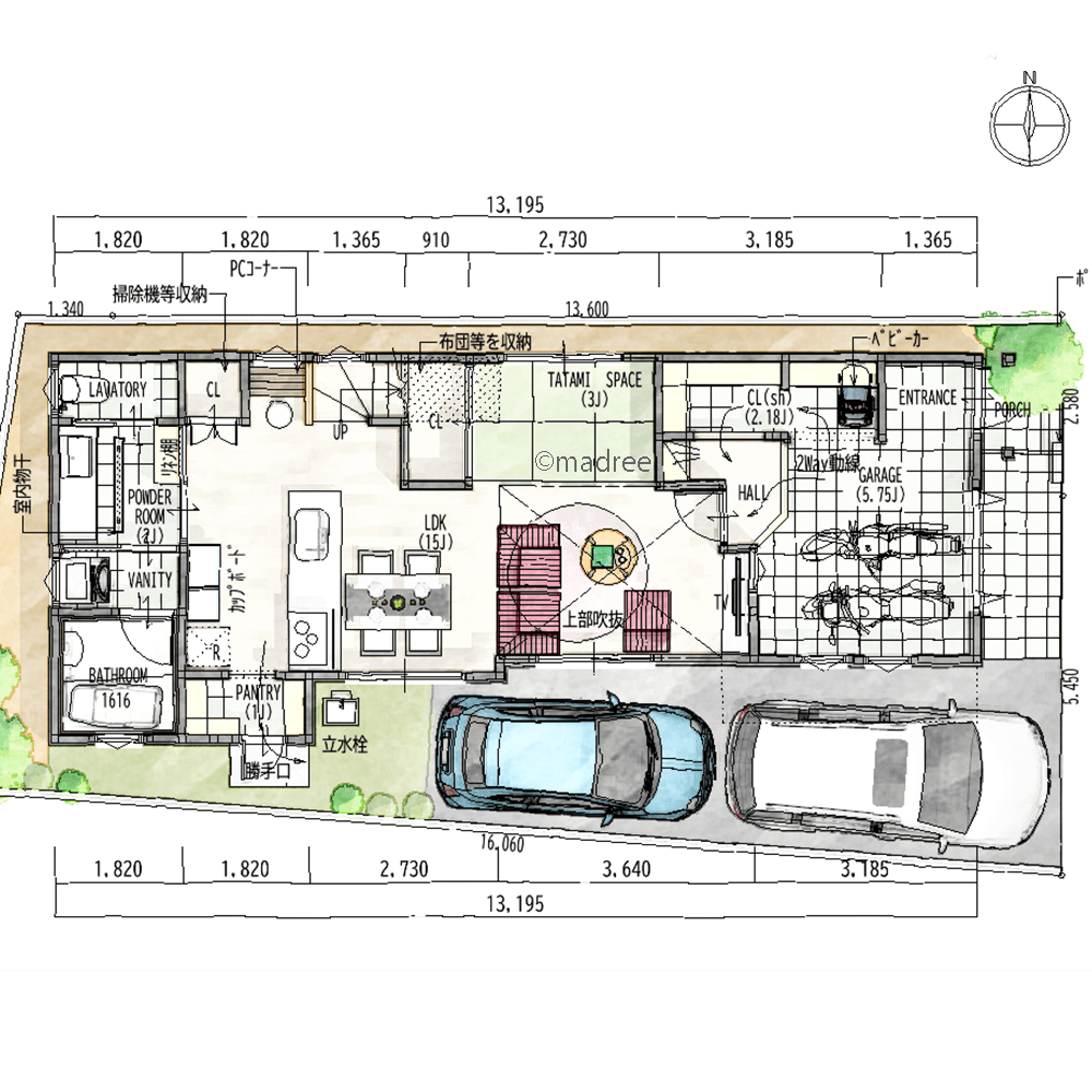生活を豊かにする癒しの空間、インナーガレージで時間を気にせず趣味を楽しむ家