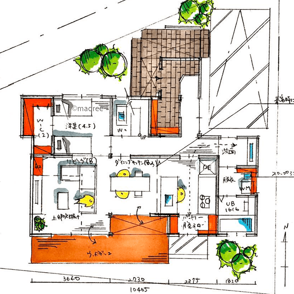 急な来客でもサッと目隠し、パーテーションでキッチンが独立空間になる家