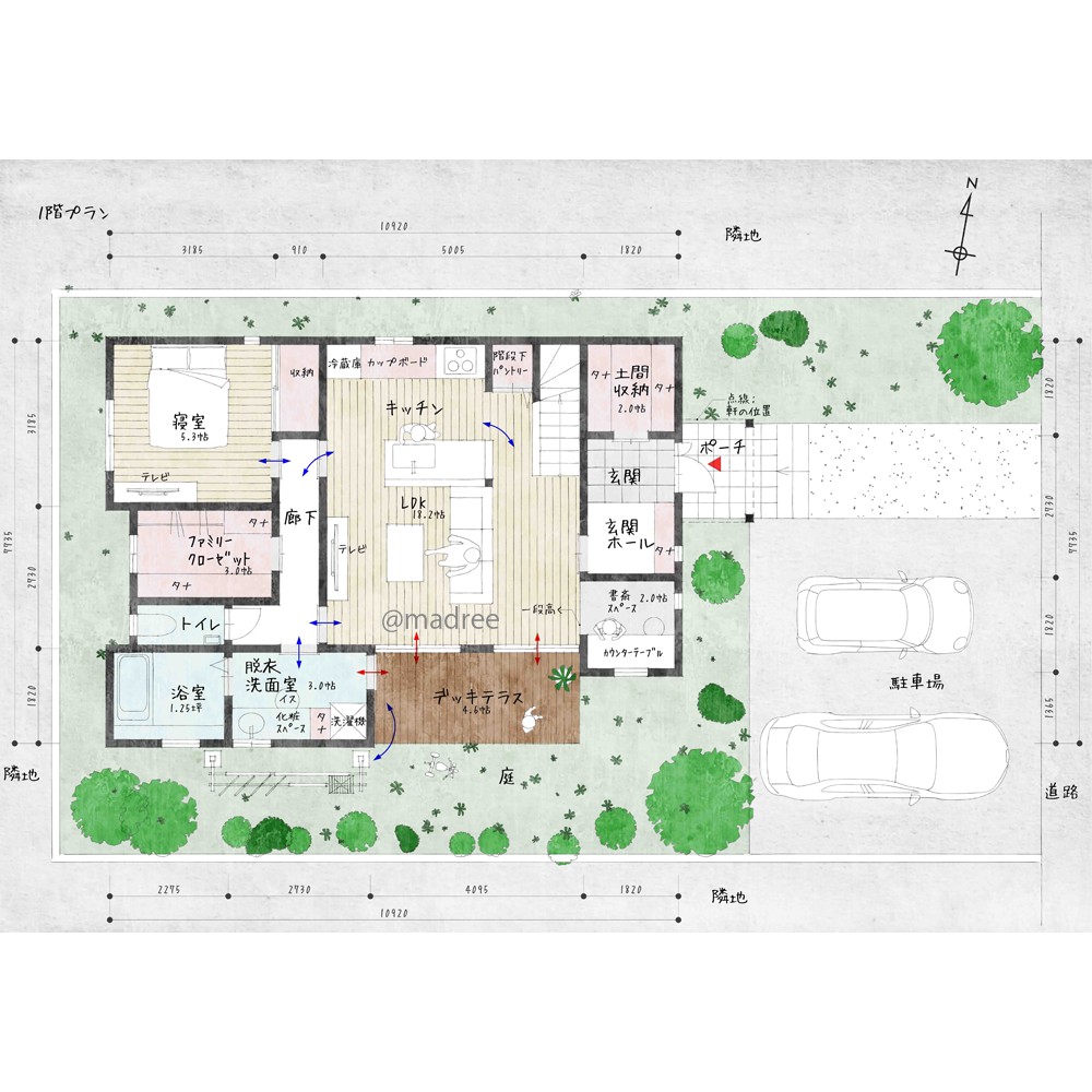 夫婦は1階で生活完結、家事効率重視のコンパクトハウス